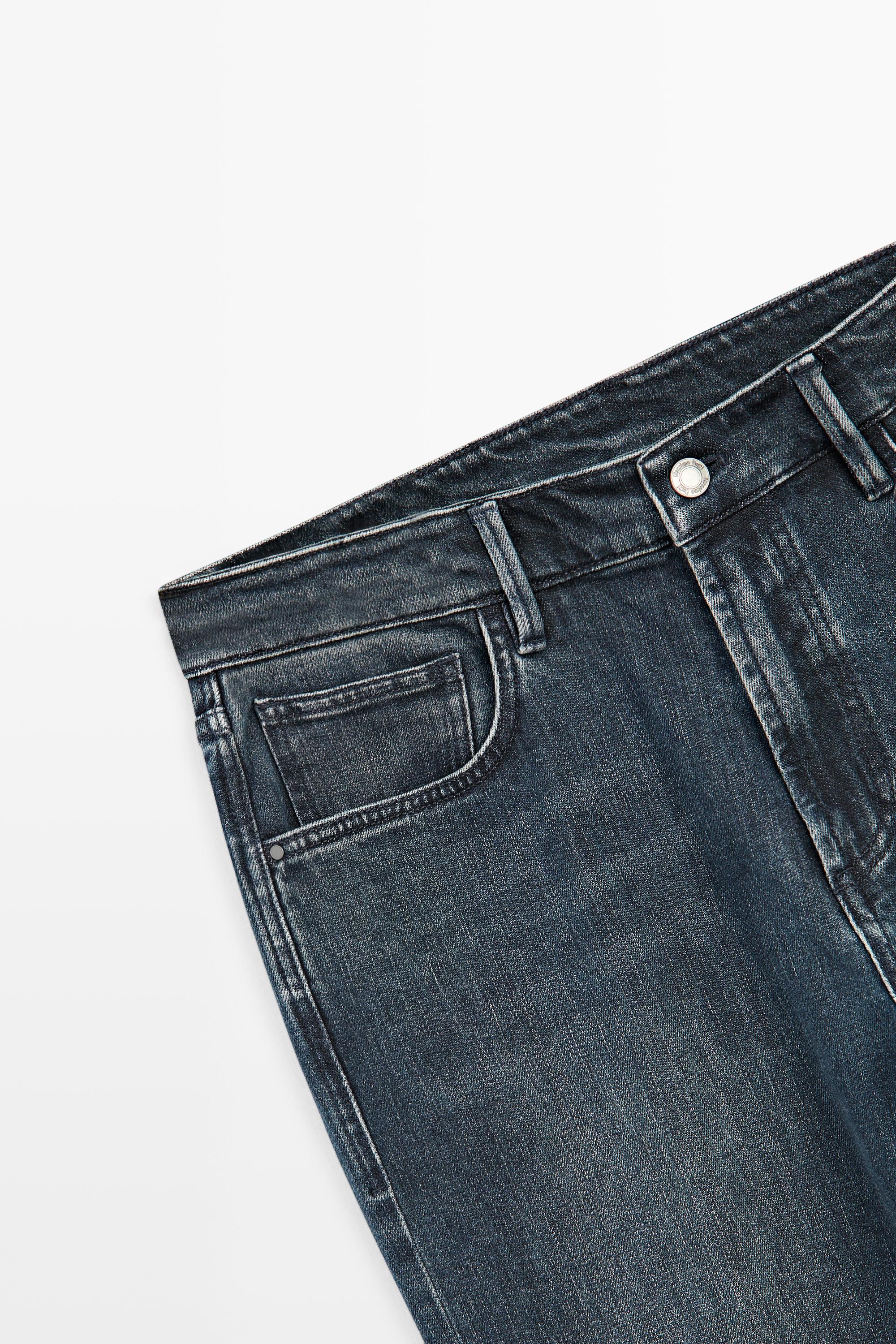 Enzymatic tapered fit jeans — BLUE