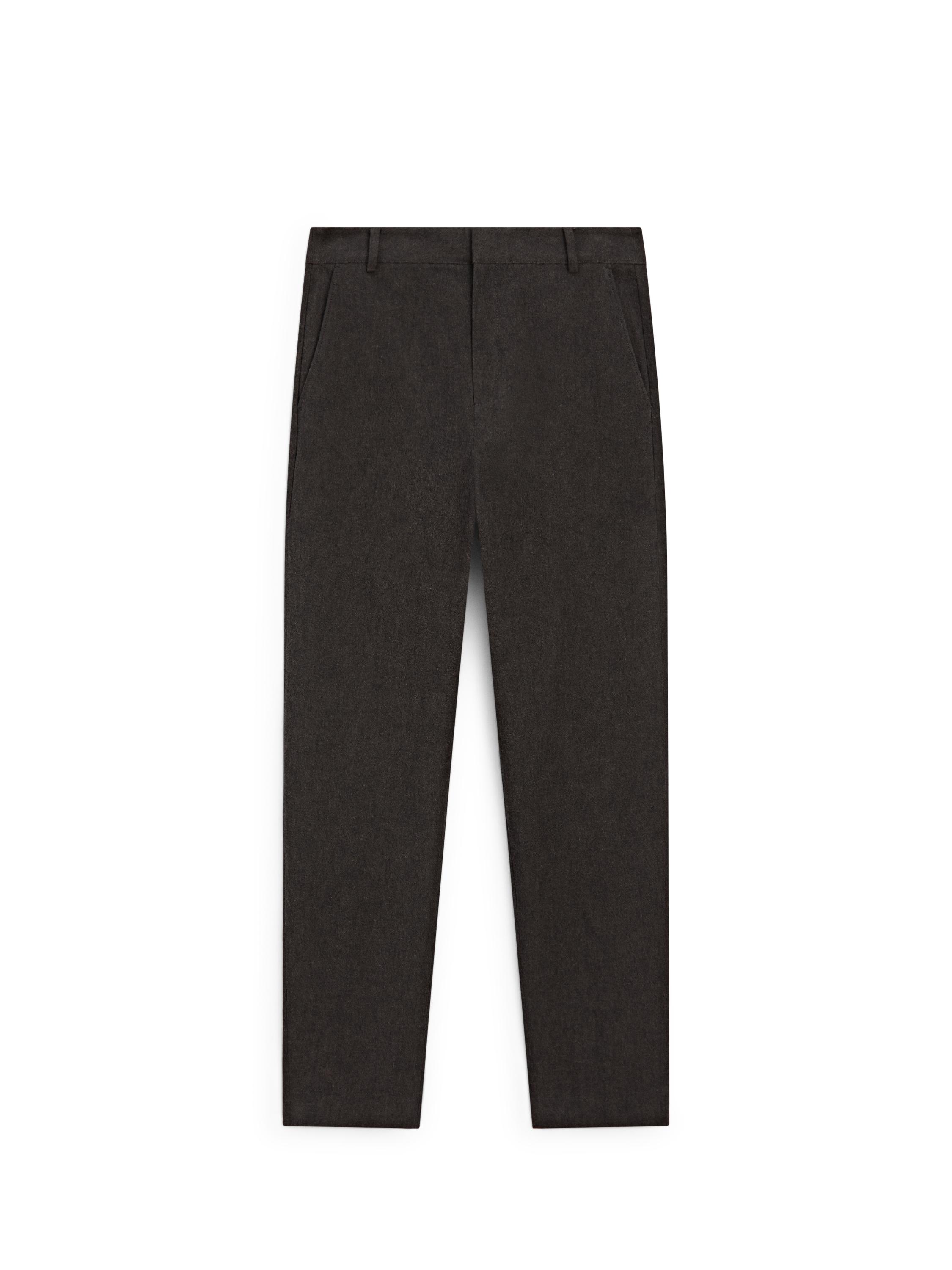 Slim fit linen blend trousers — BROWN MARL