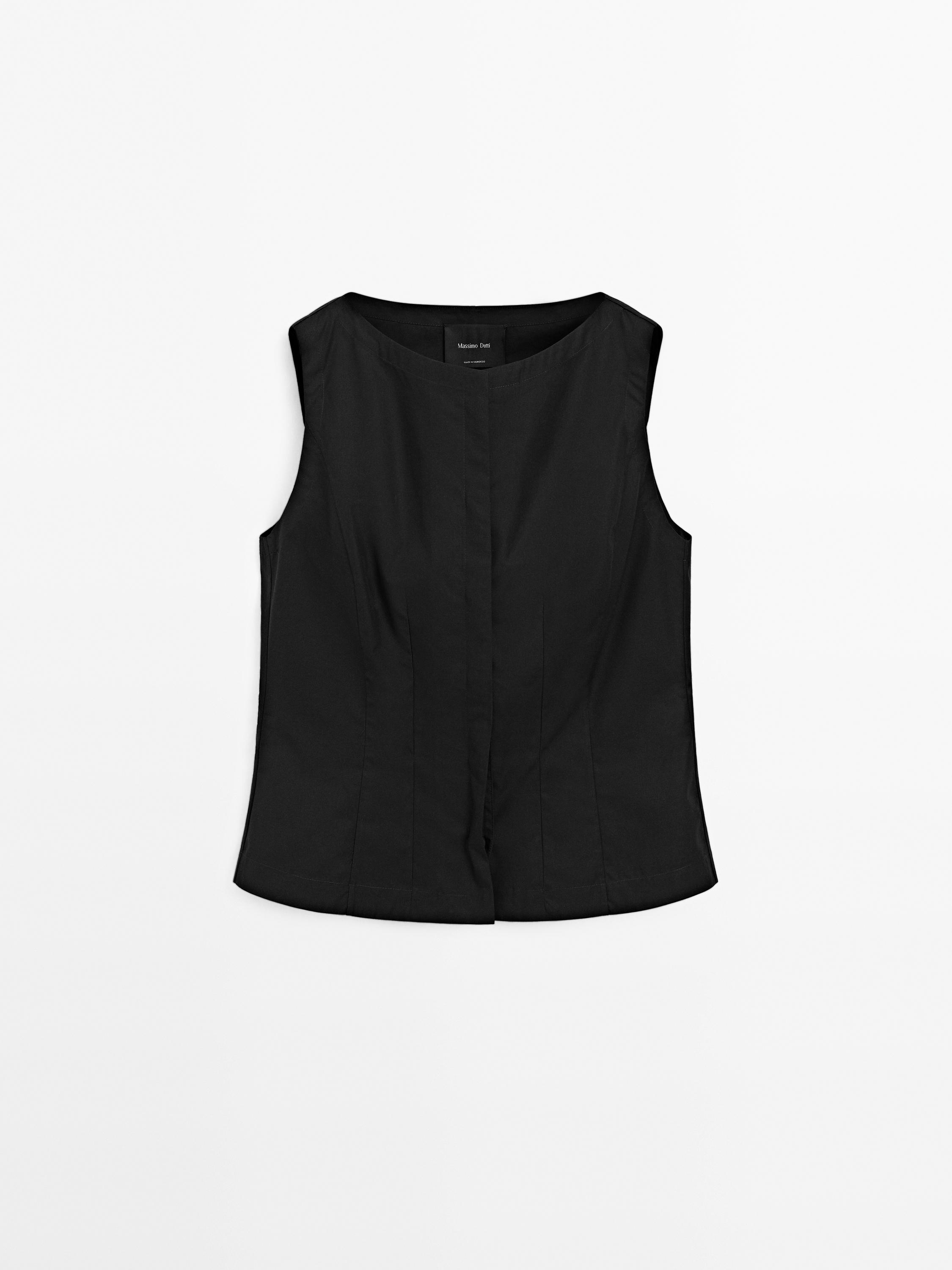 Cotton blend corset-style waistcoat