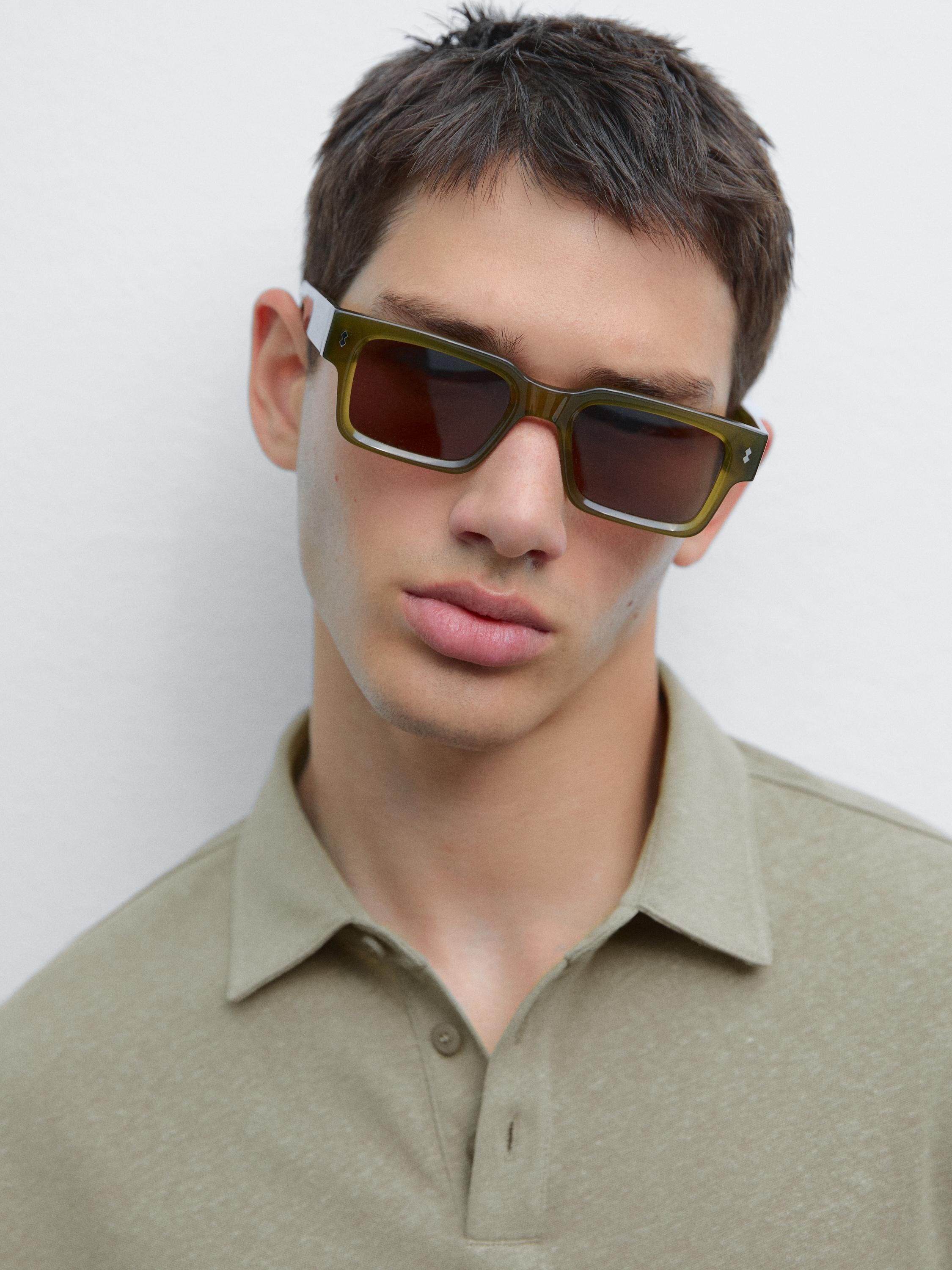 Short sleeve linen blend polo shirt