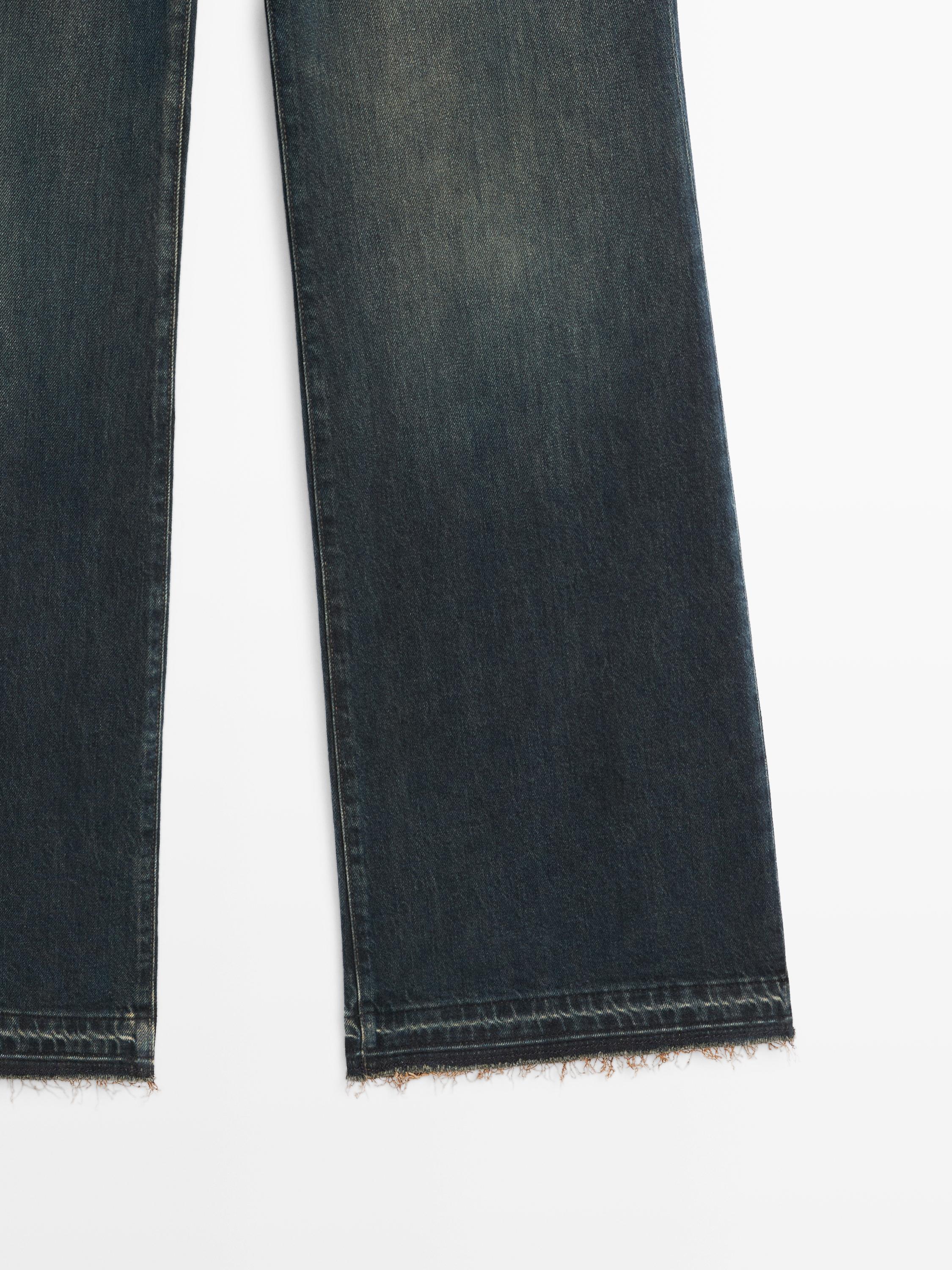 Mid-rise bell bottom jeans — Dark blue