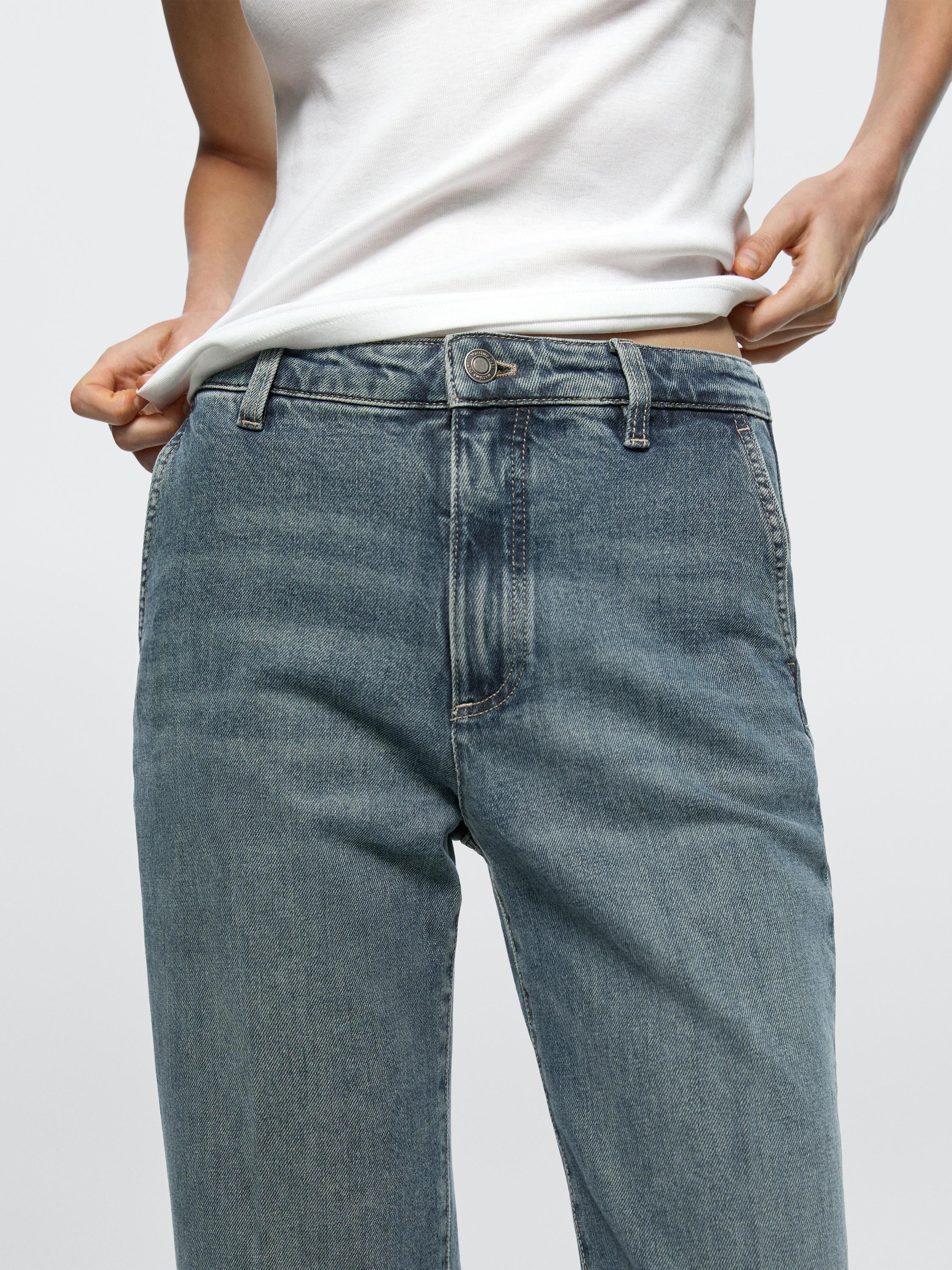 Mid-rise bell bottom jeans — MEDIUM BLUE