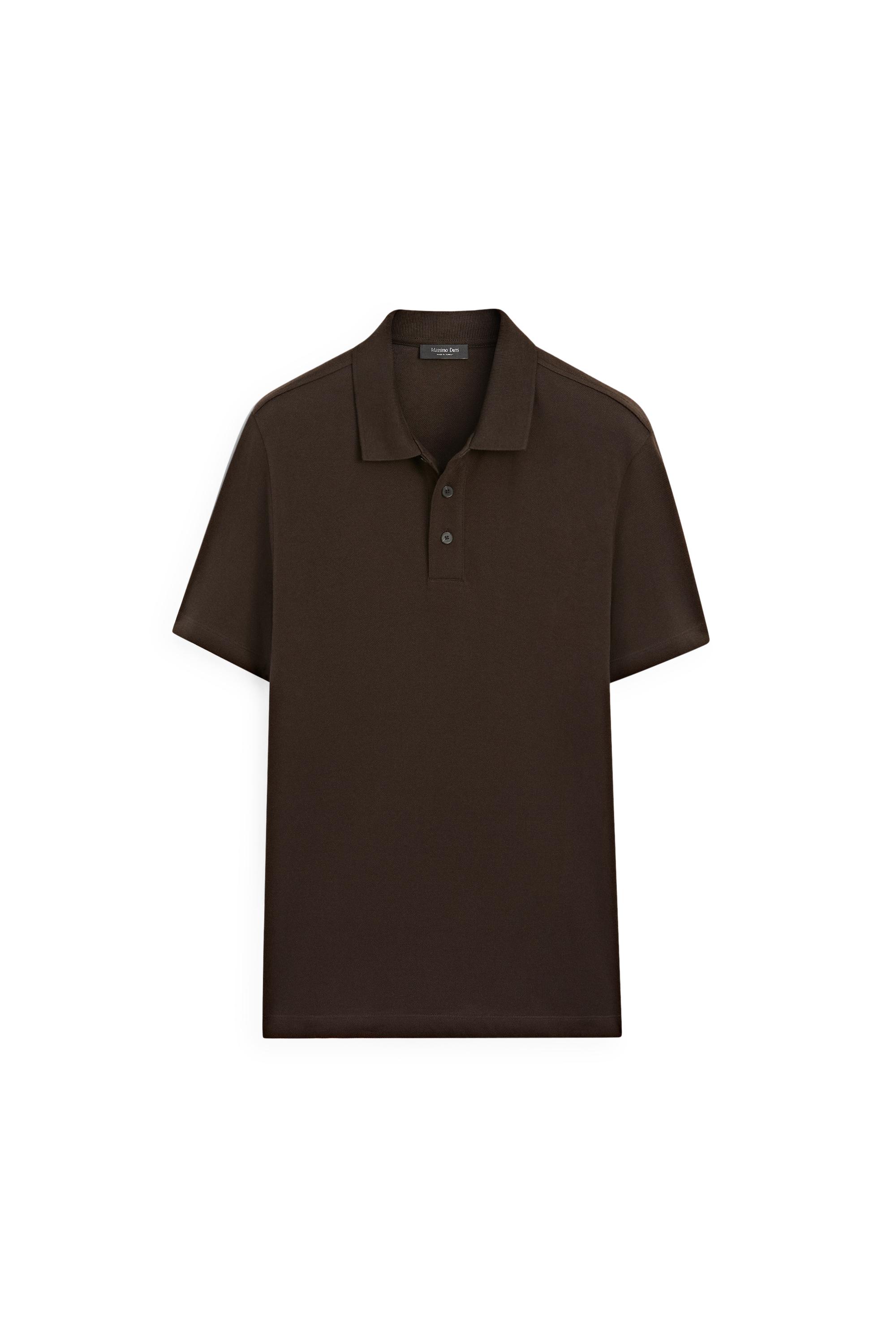 Piqué 100% cotton polo shirt — Chocolate