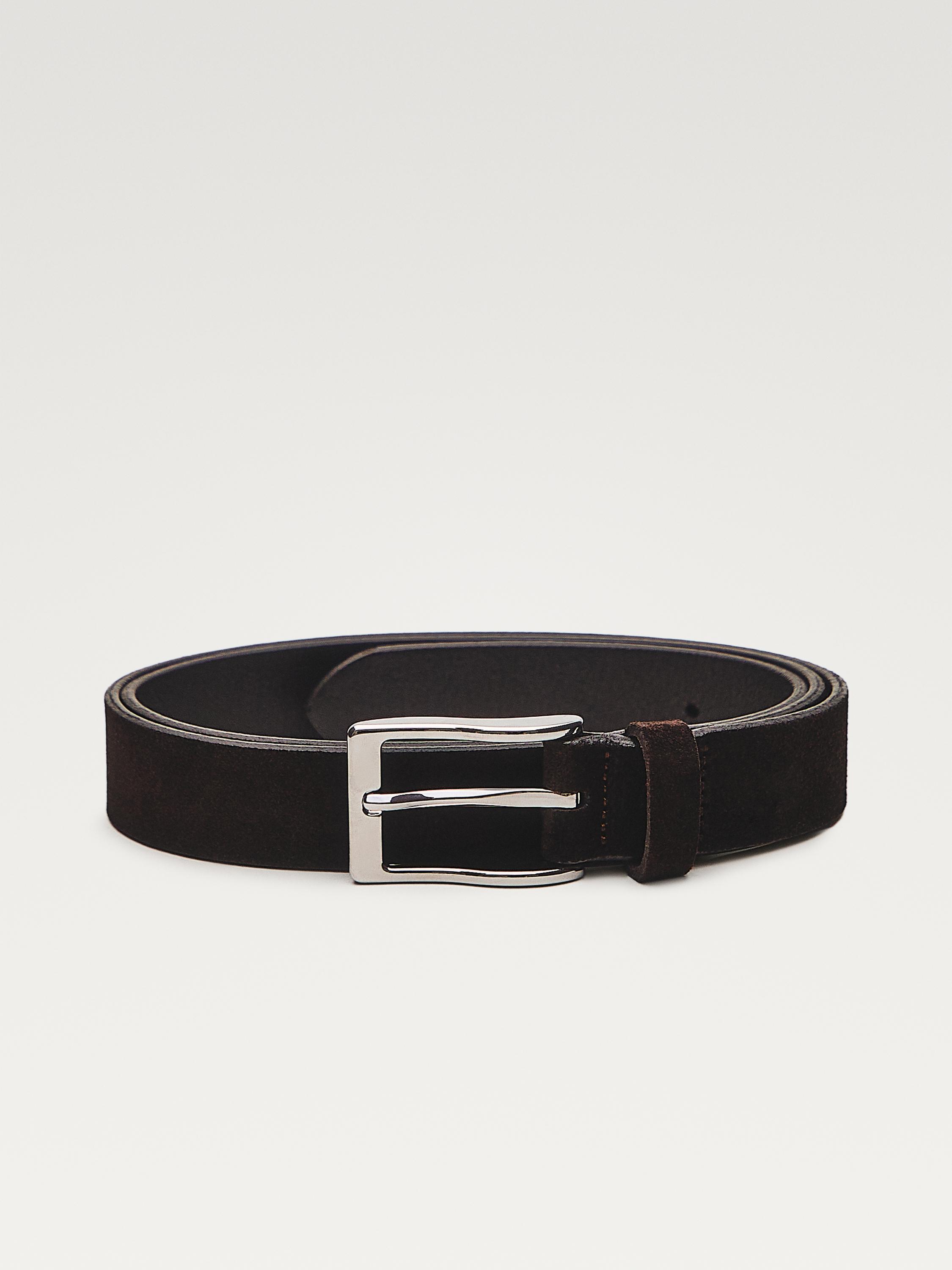 Plush nappa leather belt — BROWN