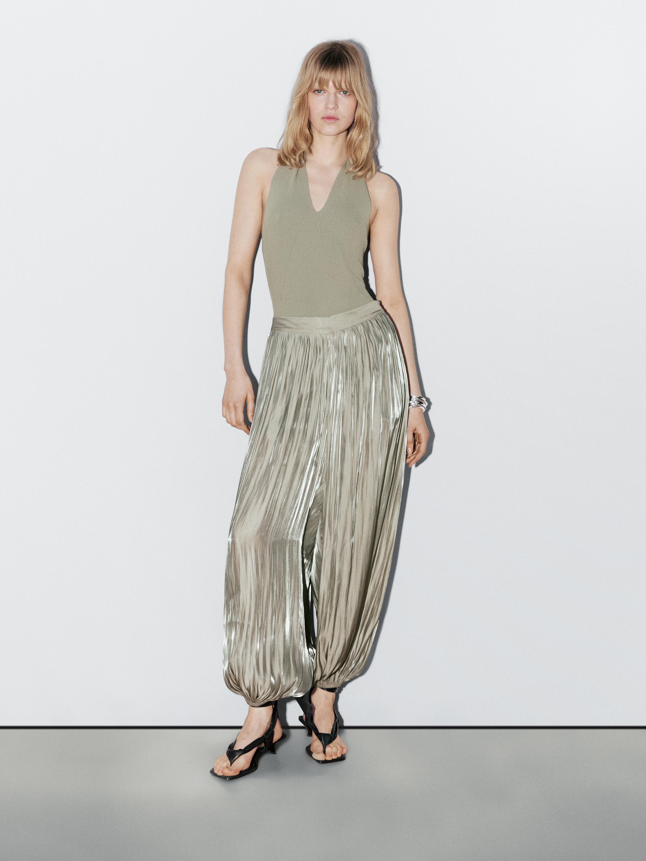 Pantalón bombacho brillante - STUDIO