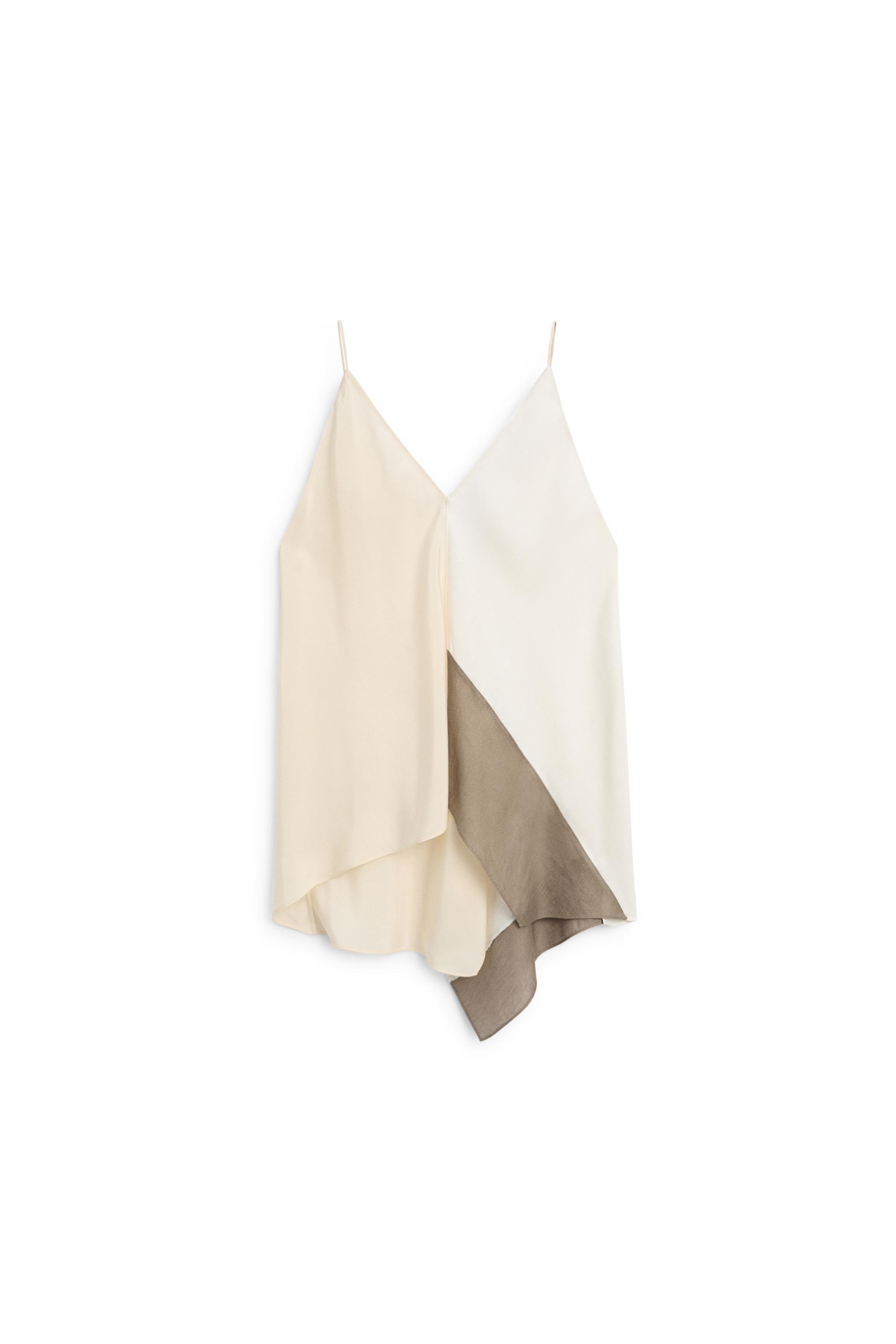 Asymmetric strappy flowing top — CREAM