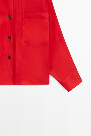 Oversize flowing shirt with pocket detail — RED 7