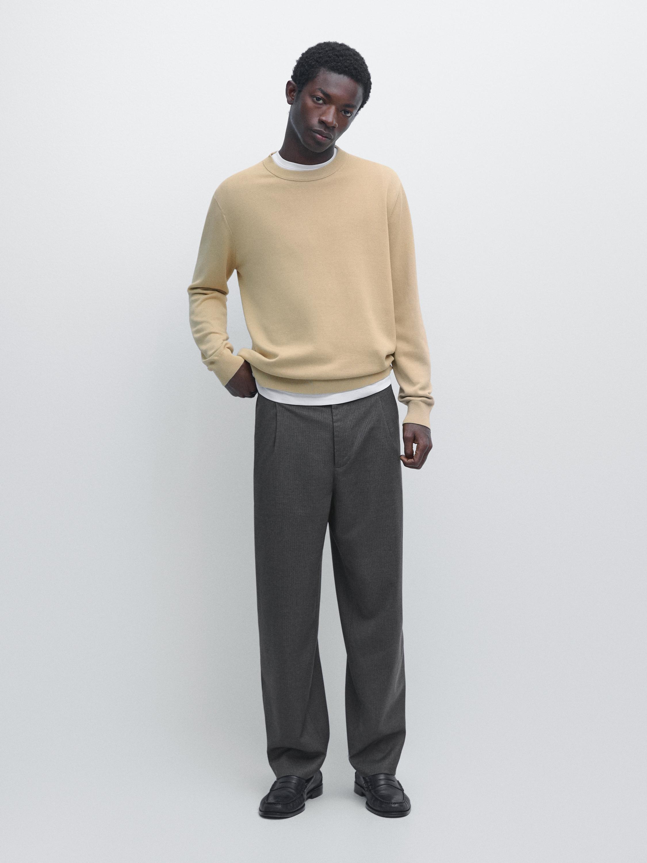 Wool blend darted trousers — GREY