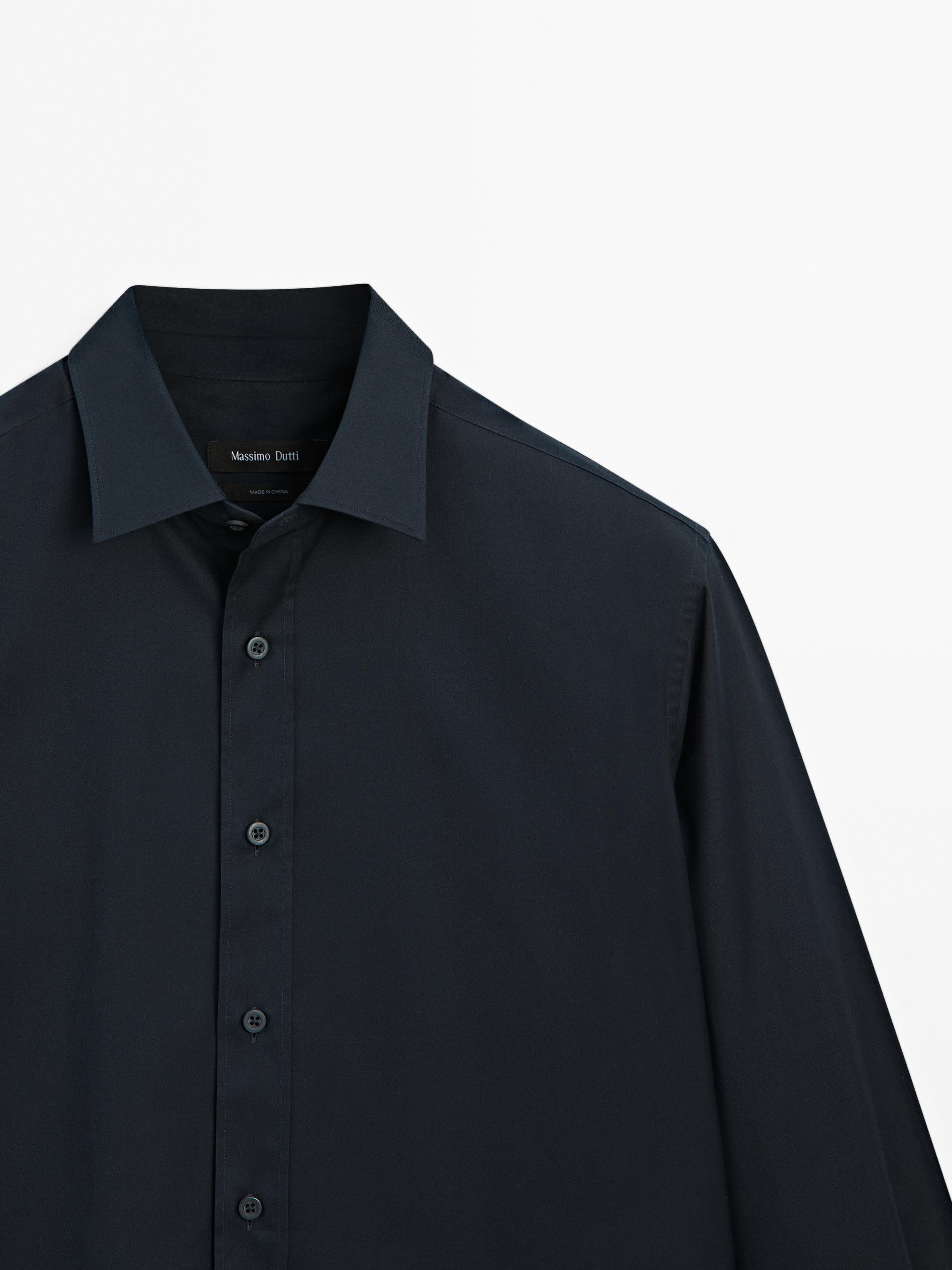 Regular fit 100% cotton twill shirt