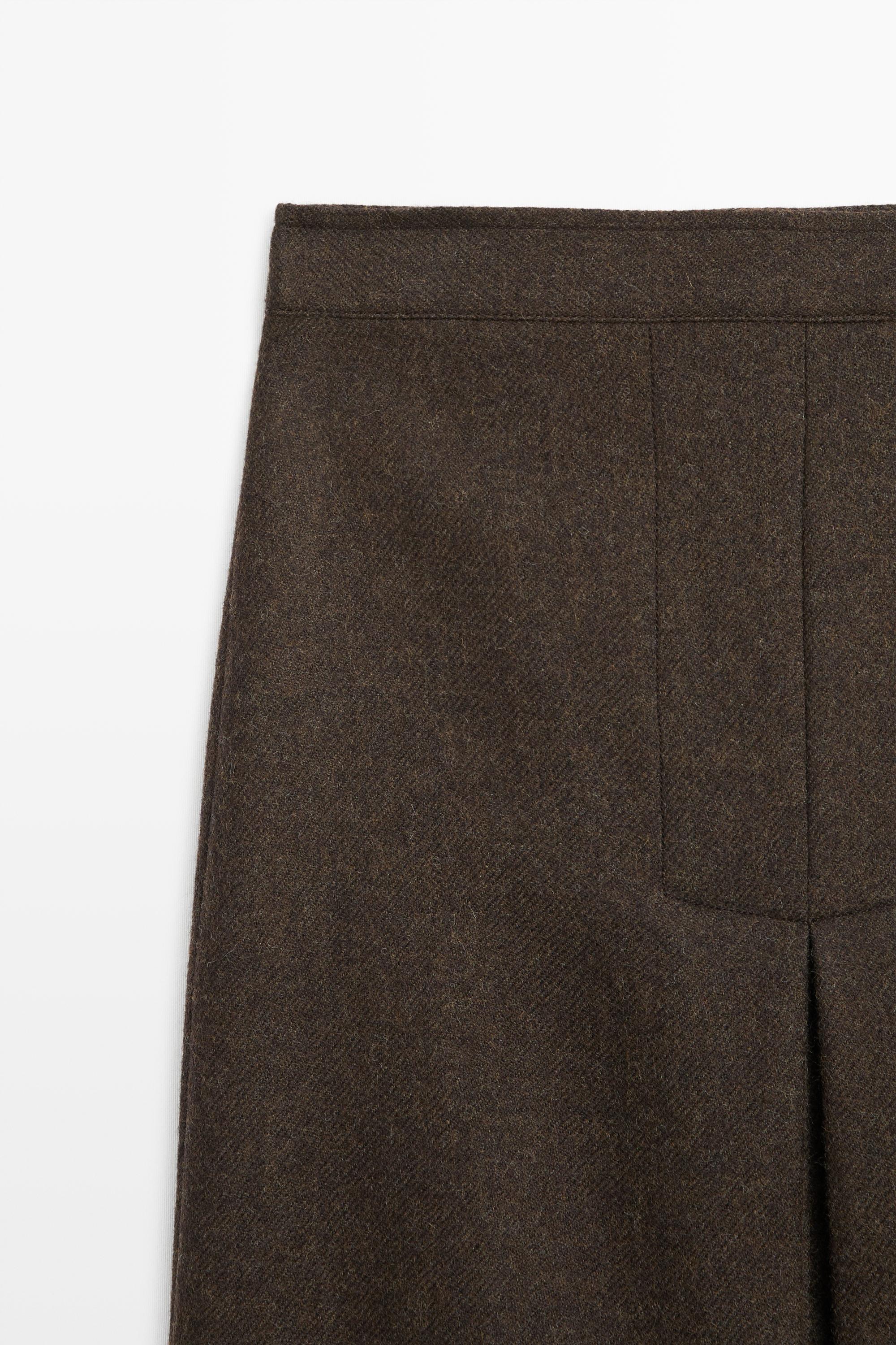 Massimo Dutti Yırtmaç detaylı midi etek