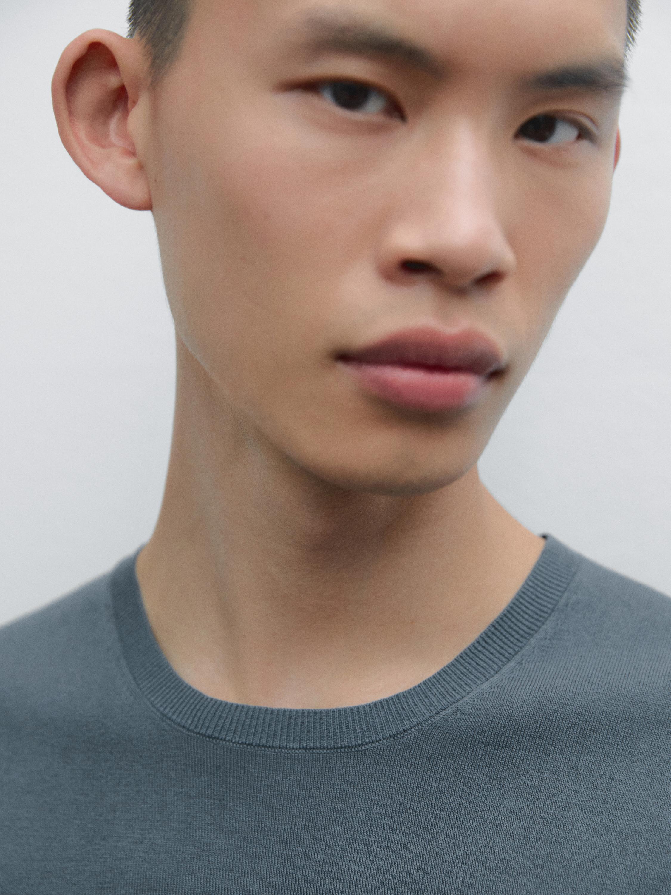 Cotton blend knit T-shirt