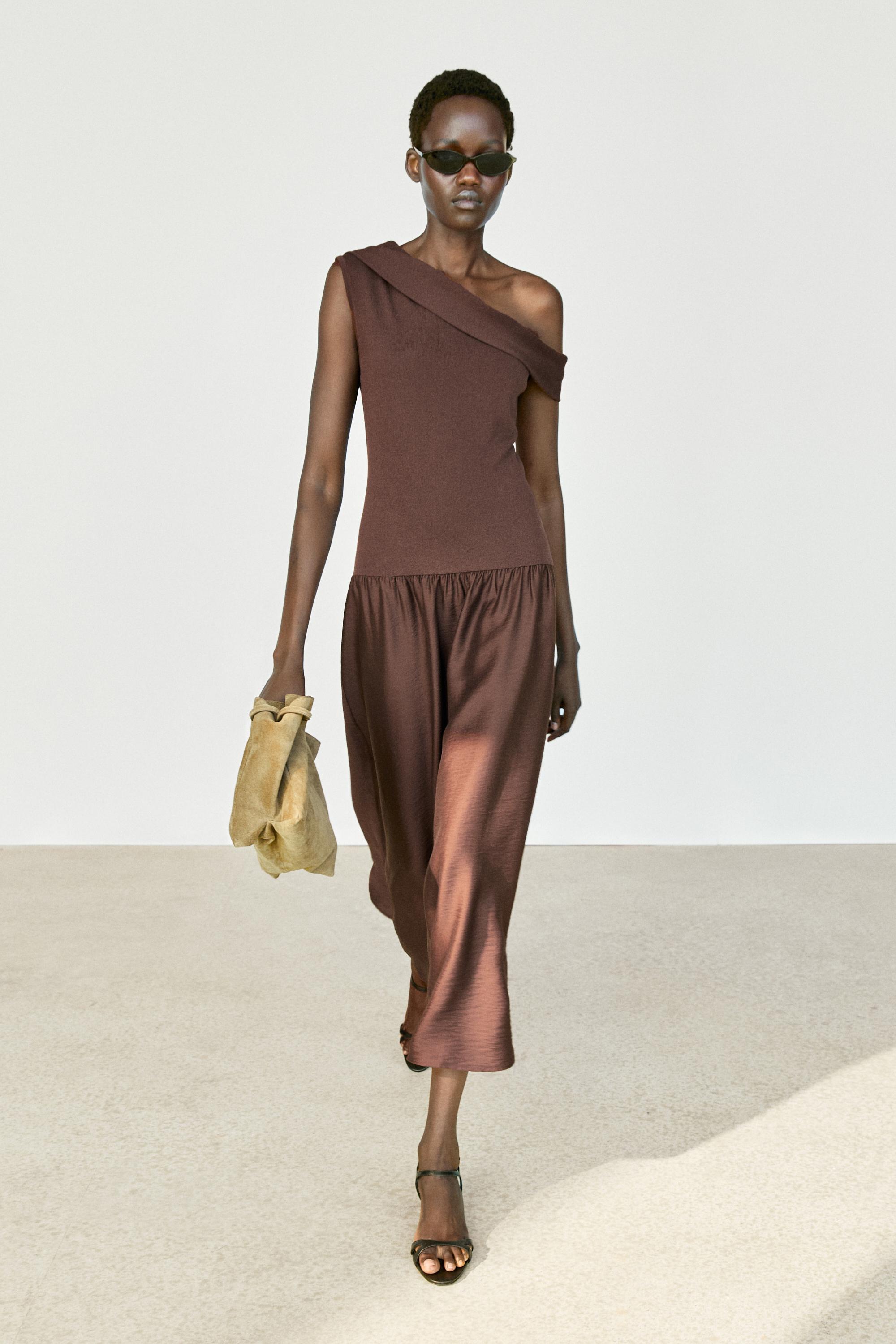 One-shoulder midi dress