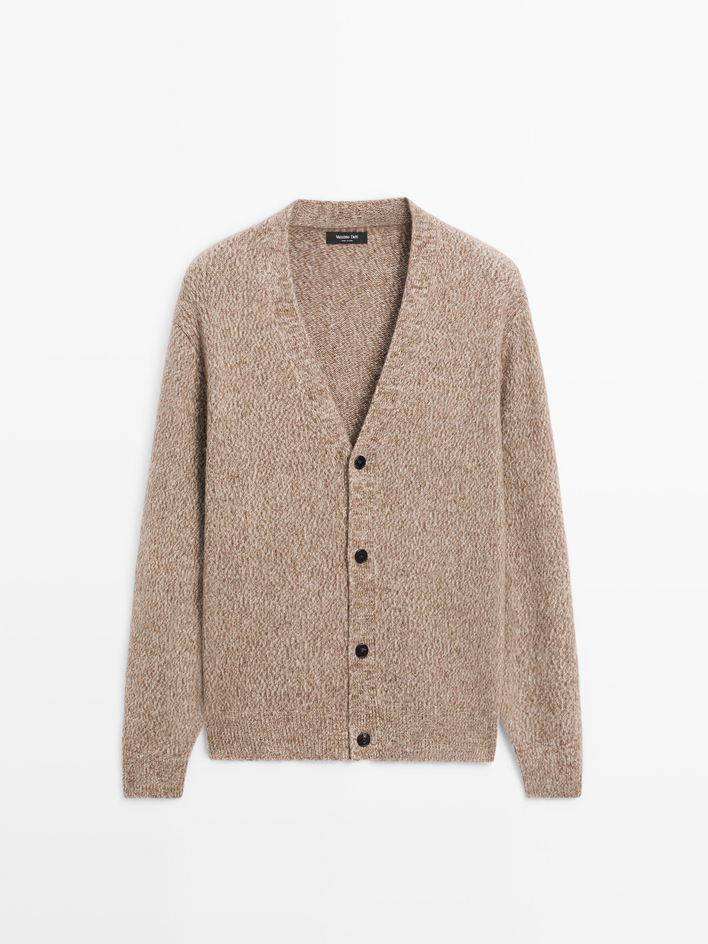 Wool blend knit cardigan