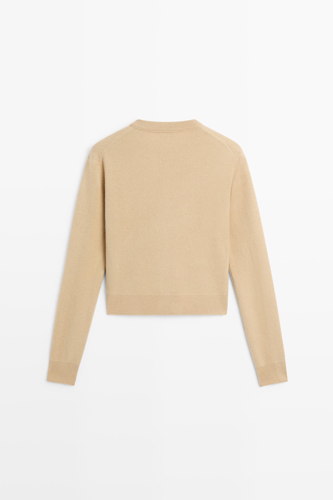 Knit cardigan with button detail — CAMEL