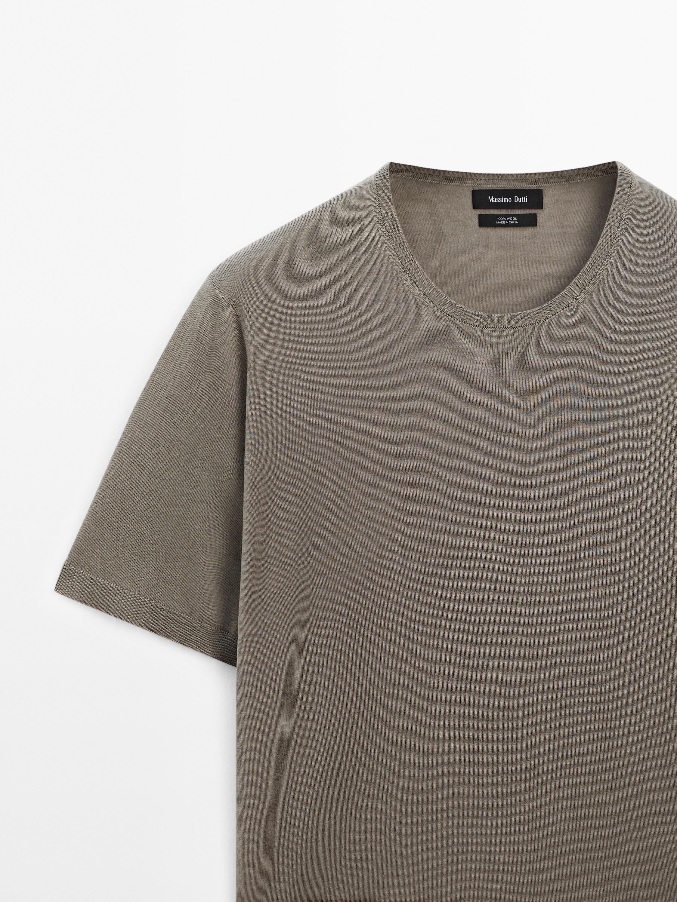100% merino wool knit T-shirt