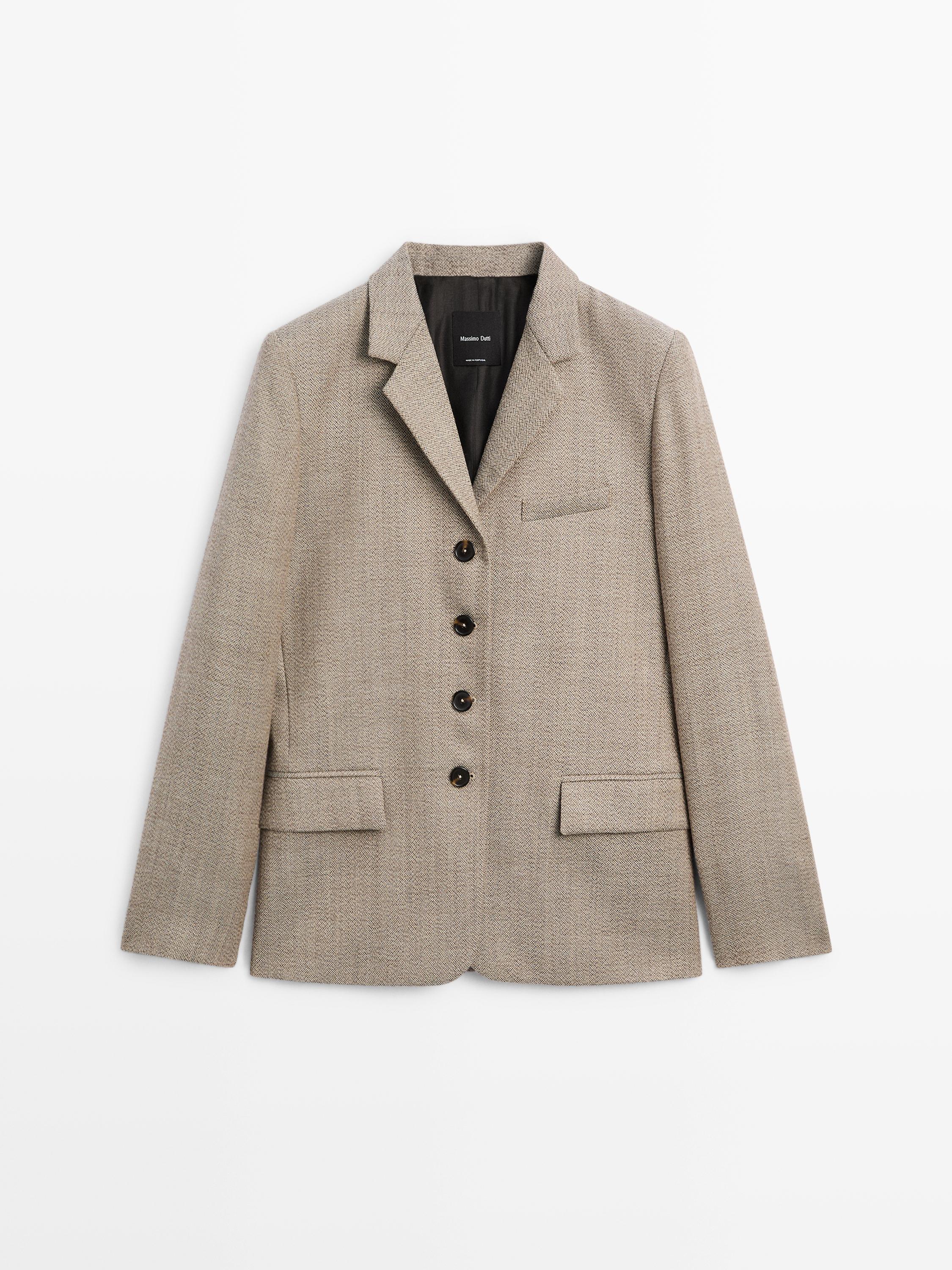 Flecked 100% wool blazer