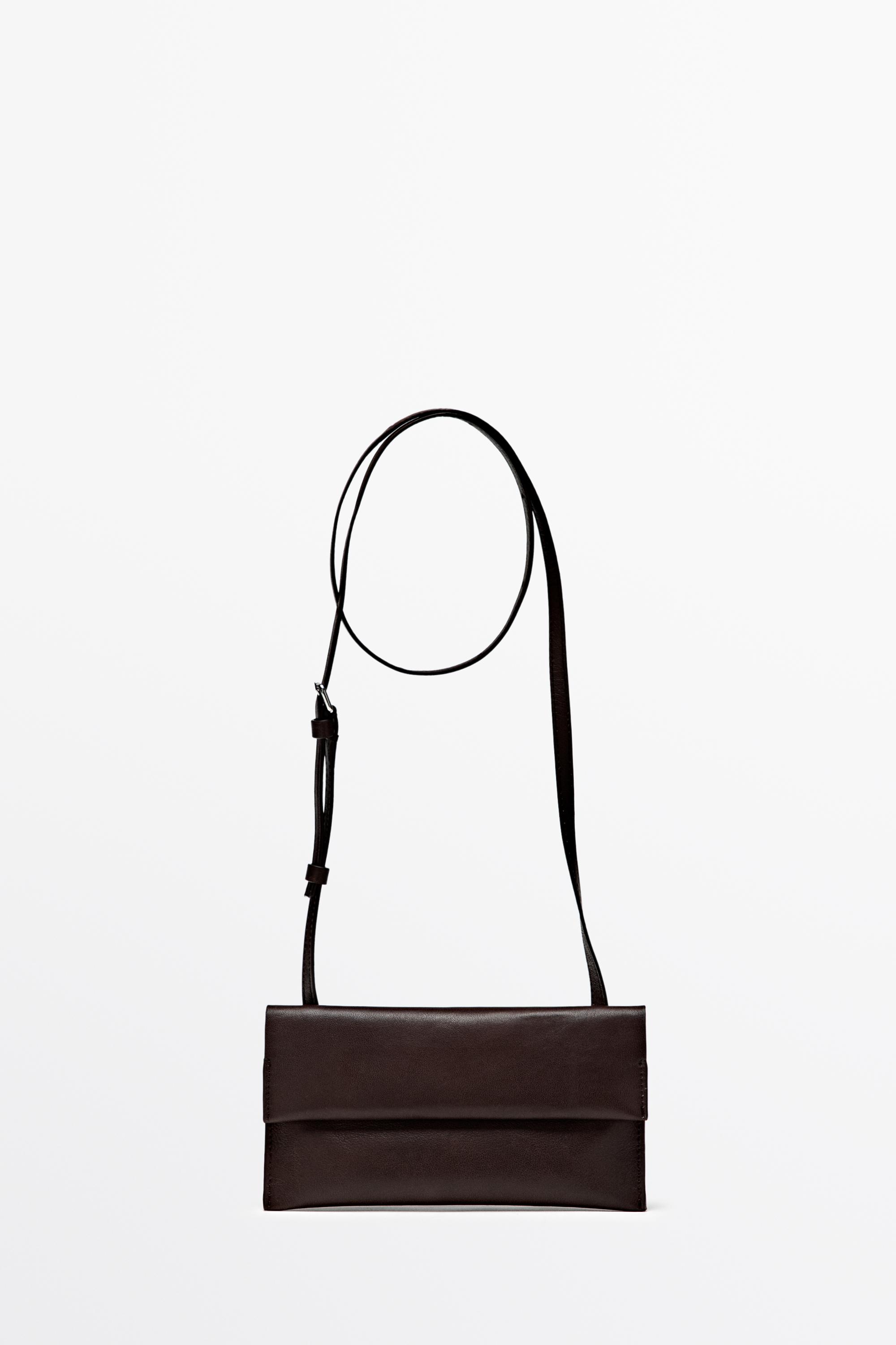 Nappa leather crossbody bag — BROWN