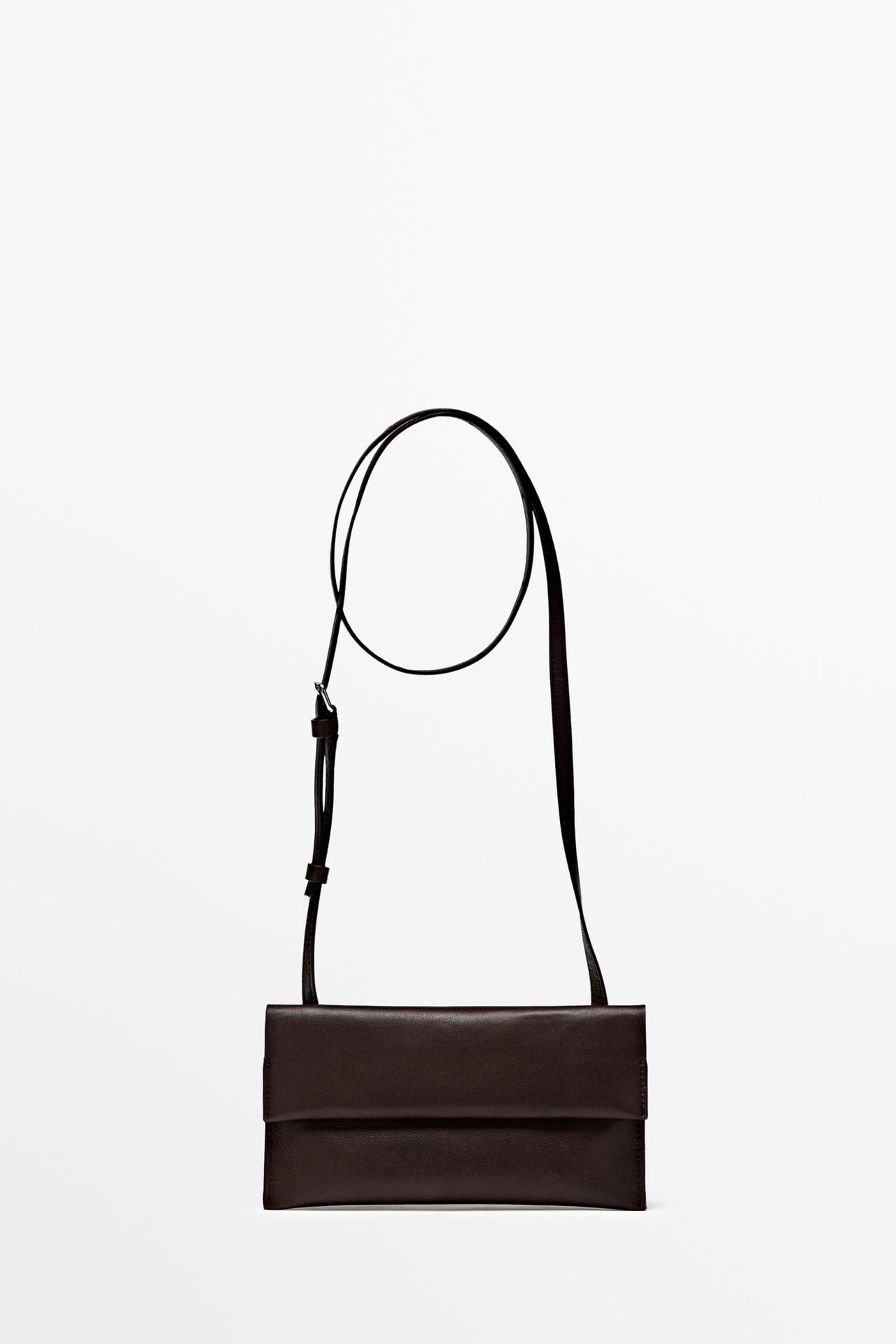 Nappa leather crossbody bag — BROWN
