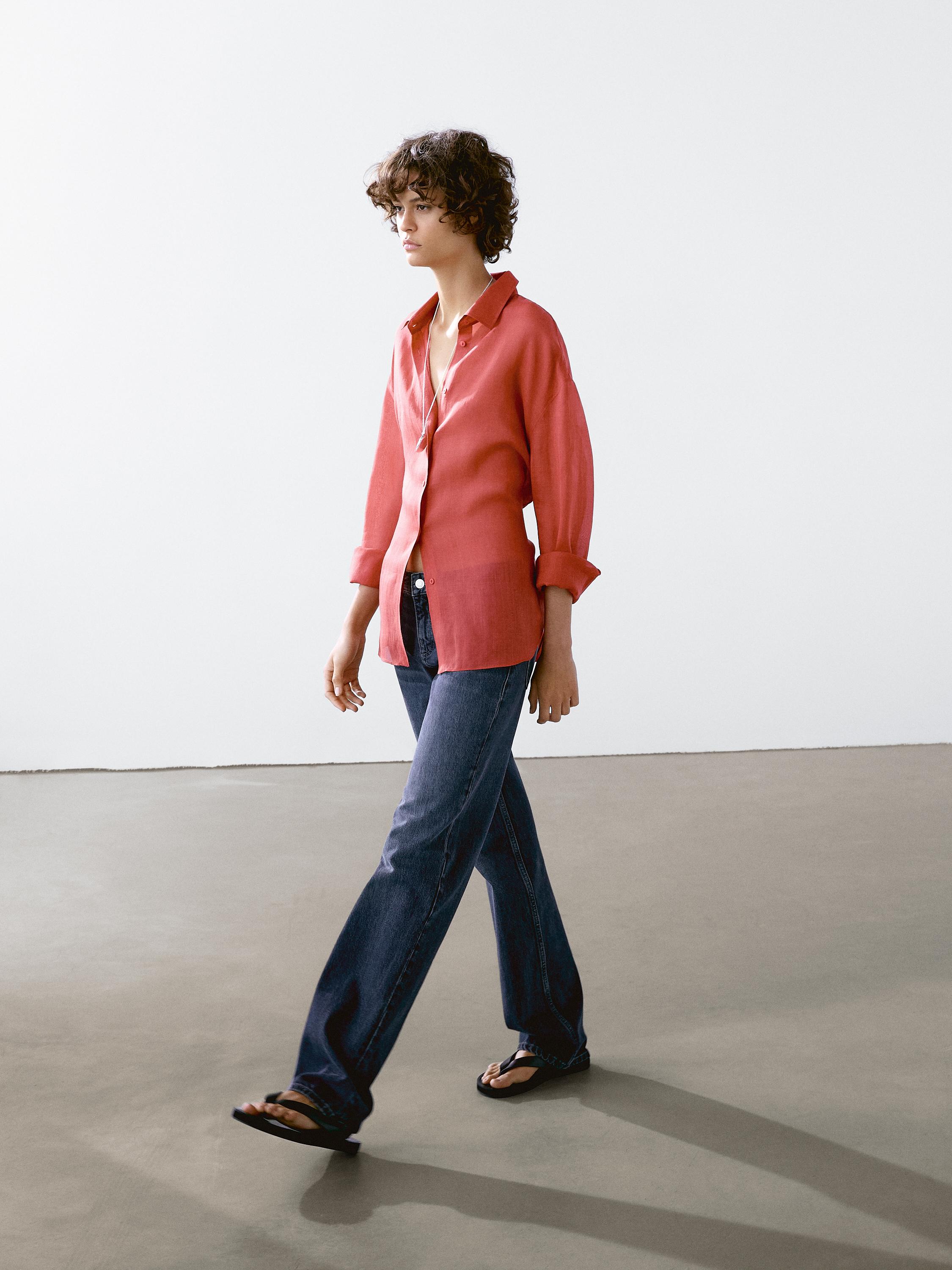 Flowing ramie blend shirt