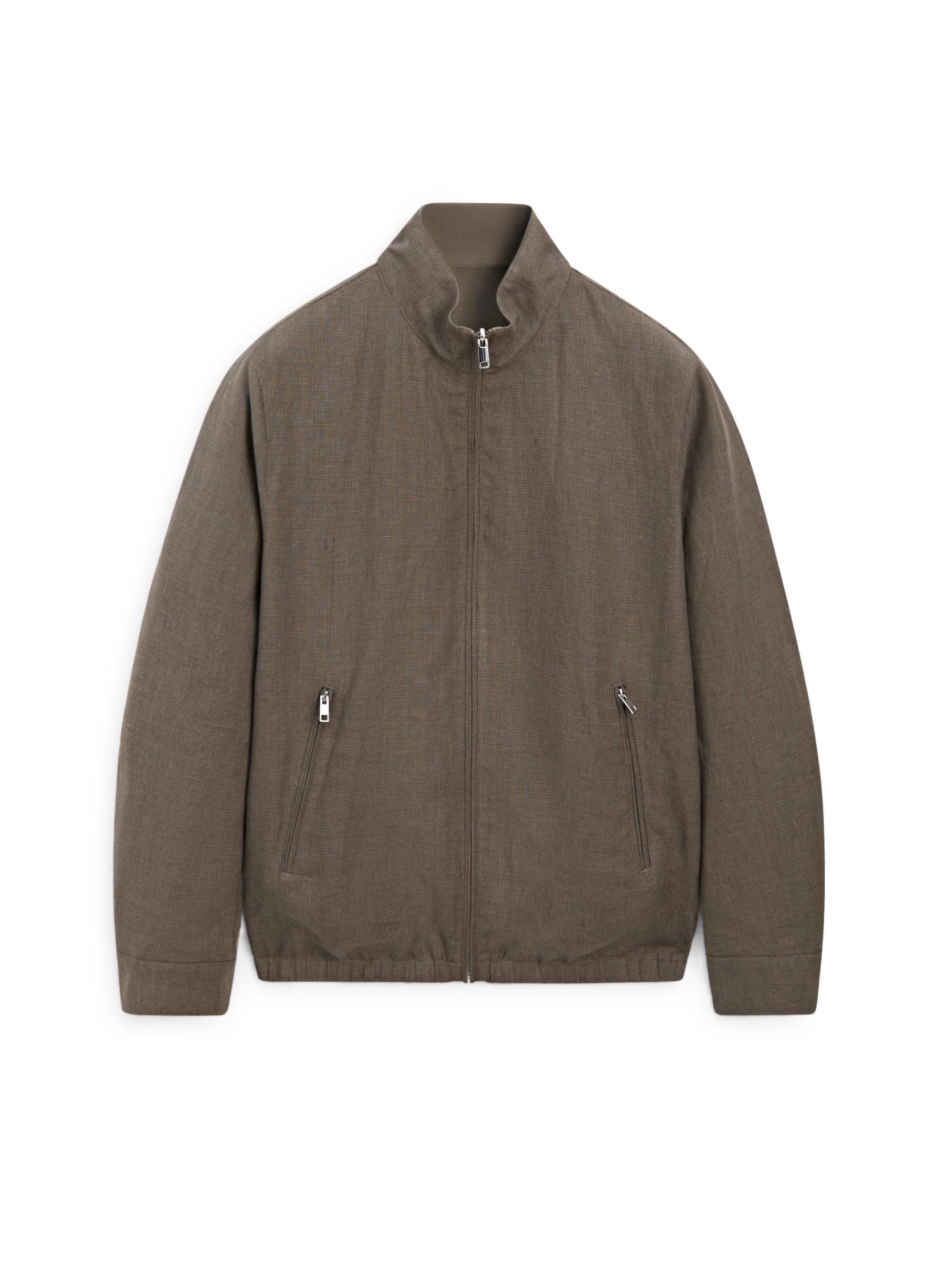 Short reversible linen blend jacket — MINK