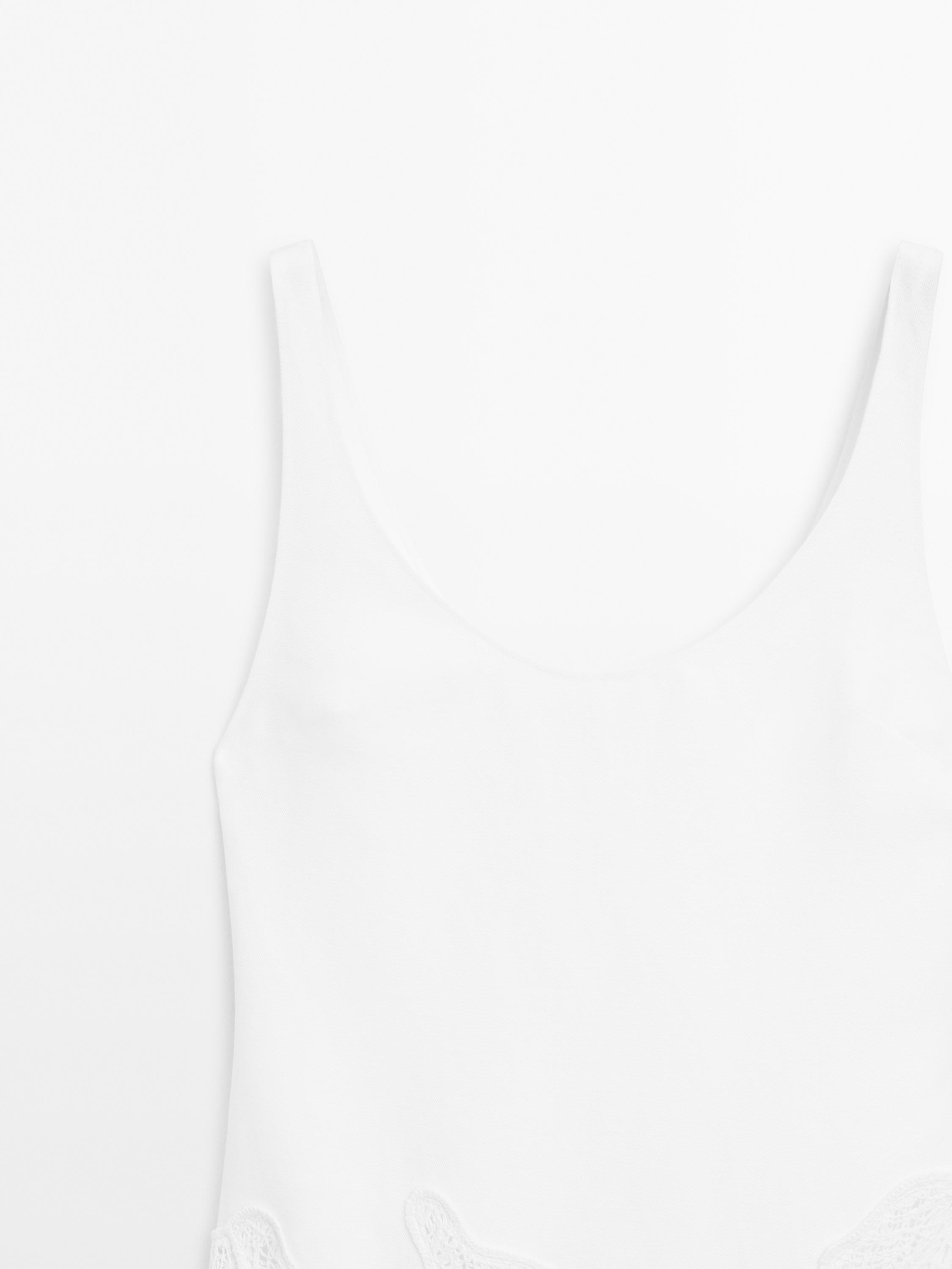 Vestido midi com roda em mistura de algodão