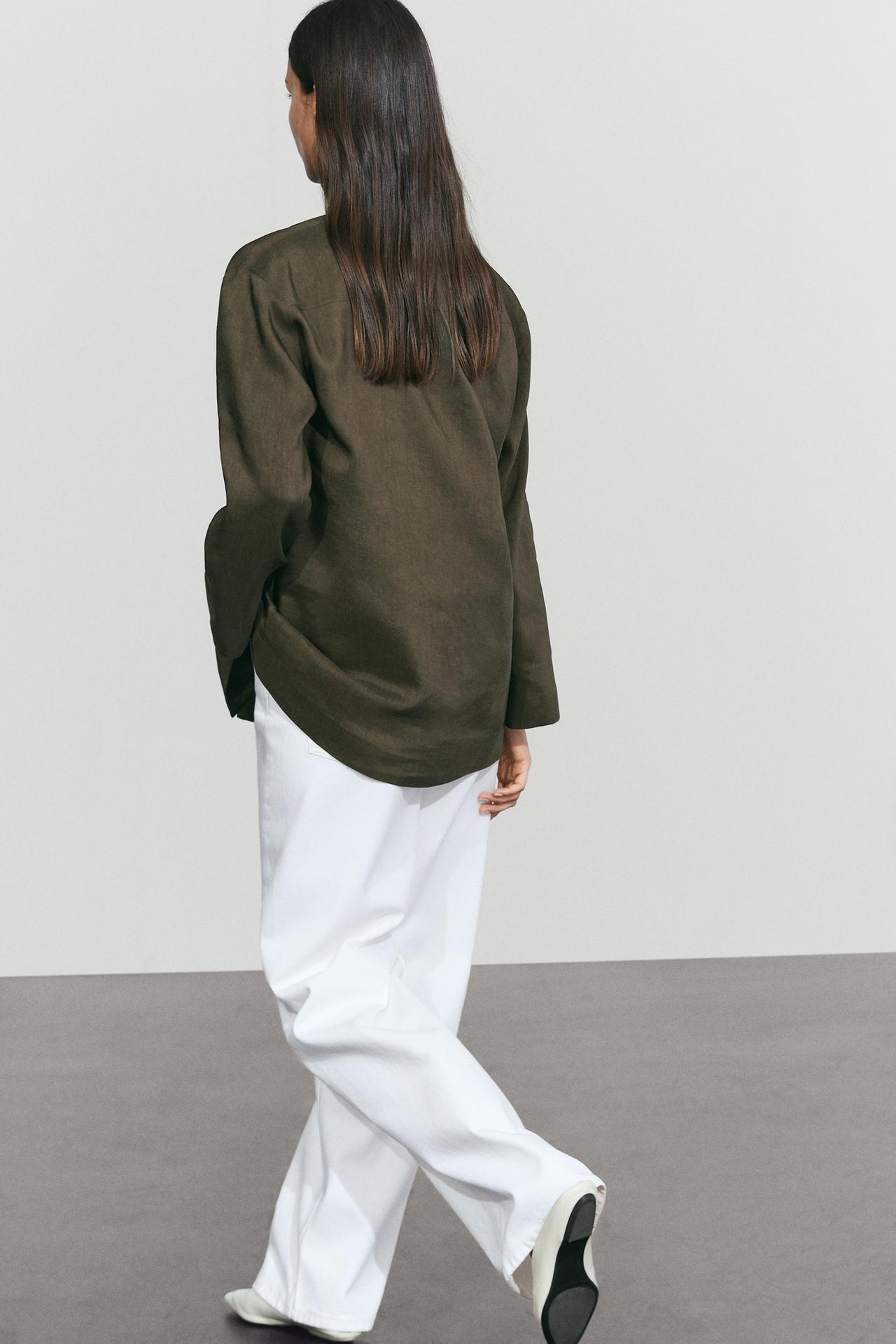 Fluid total-look blazer — DARK KHAKI