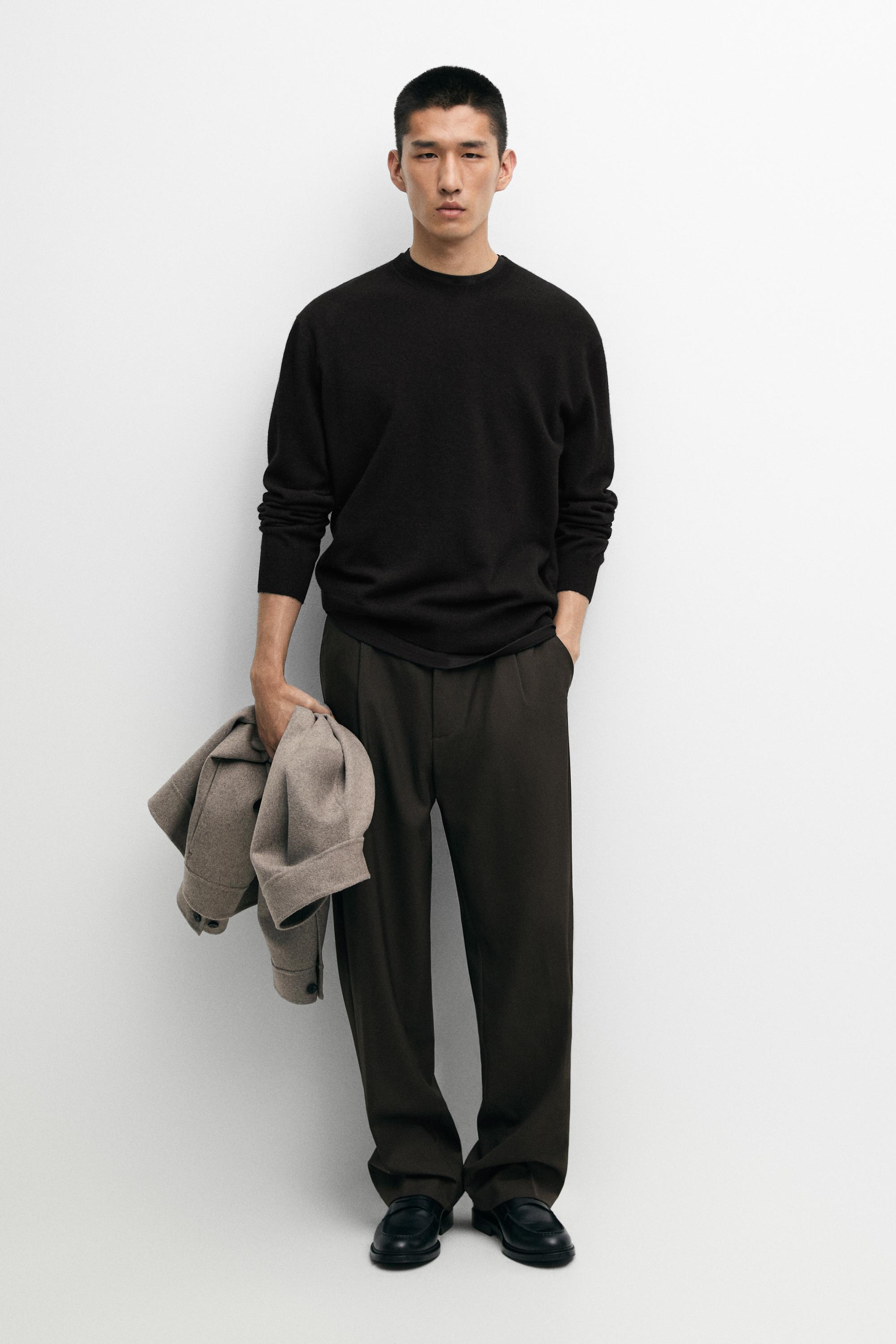 100% cashmere ribbed knit sweater