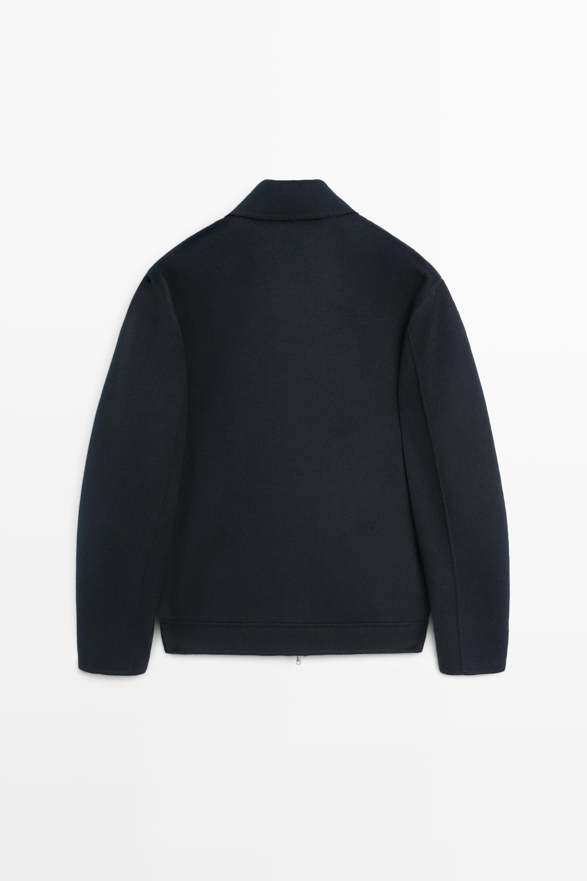 Wool blend double fabric jacket — DEEP BLUE