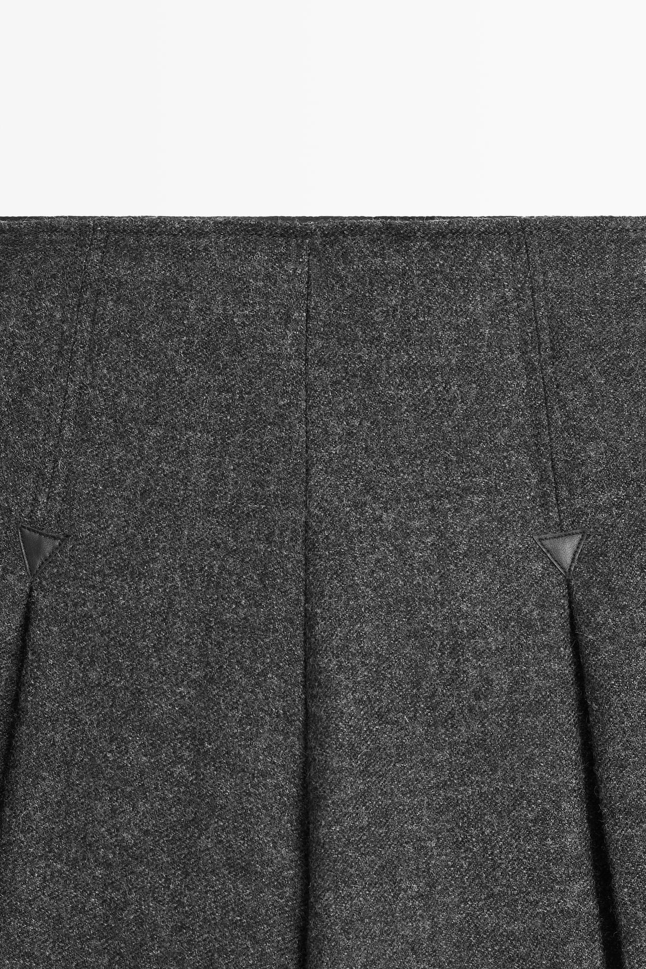 Pleated-detail skort pants — GREY