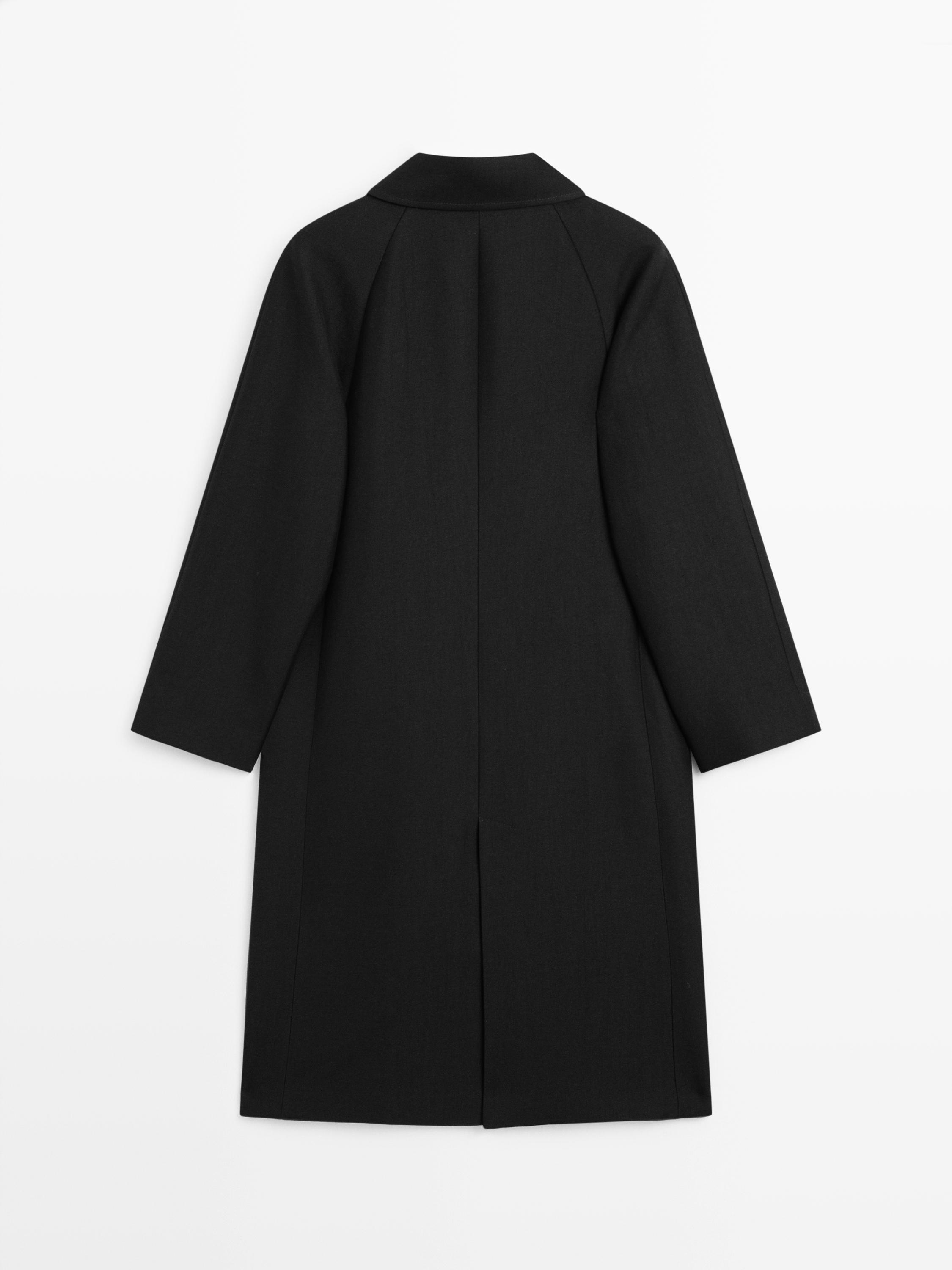 Long wool blend coat