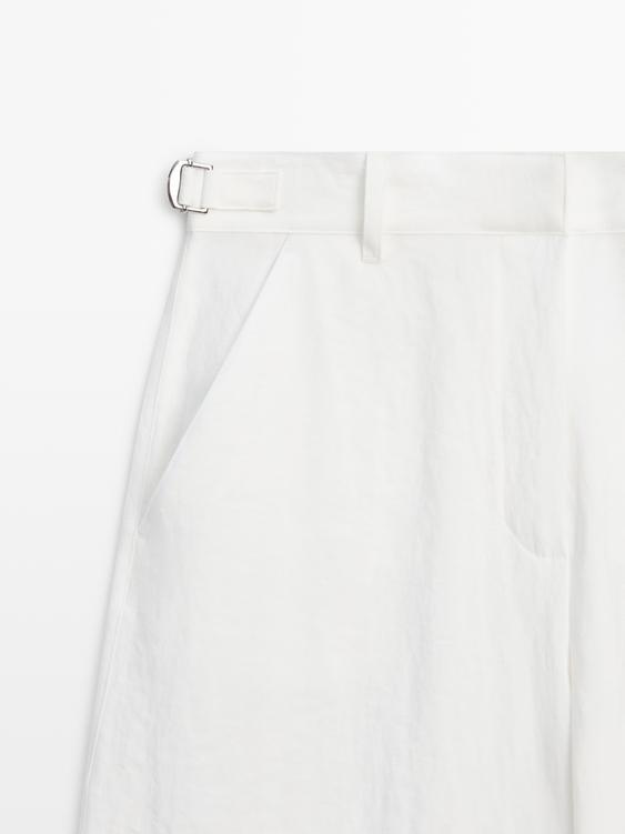 Tokalı dökümlü pantolon