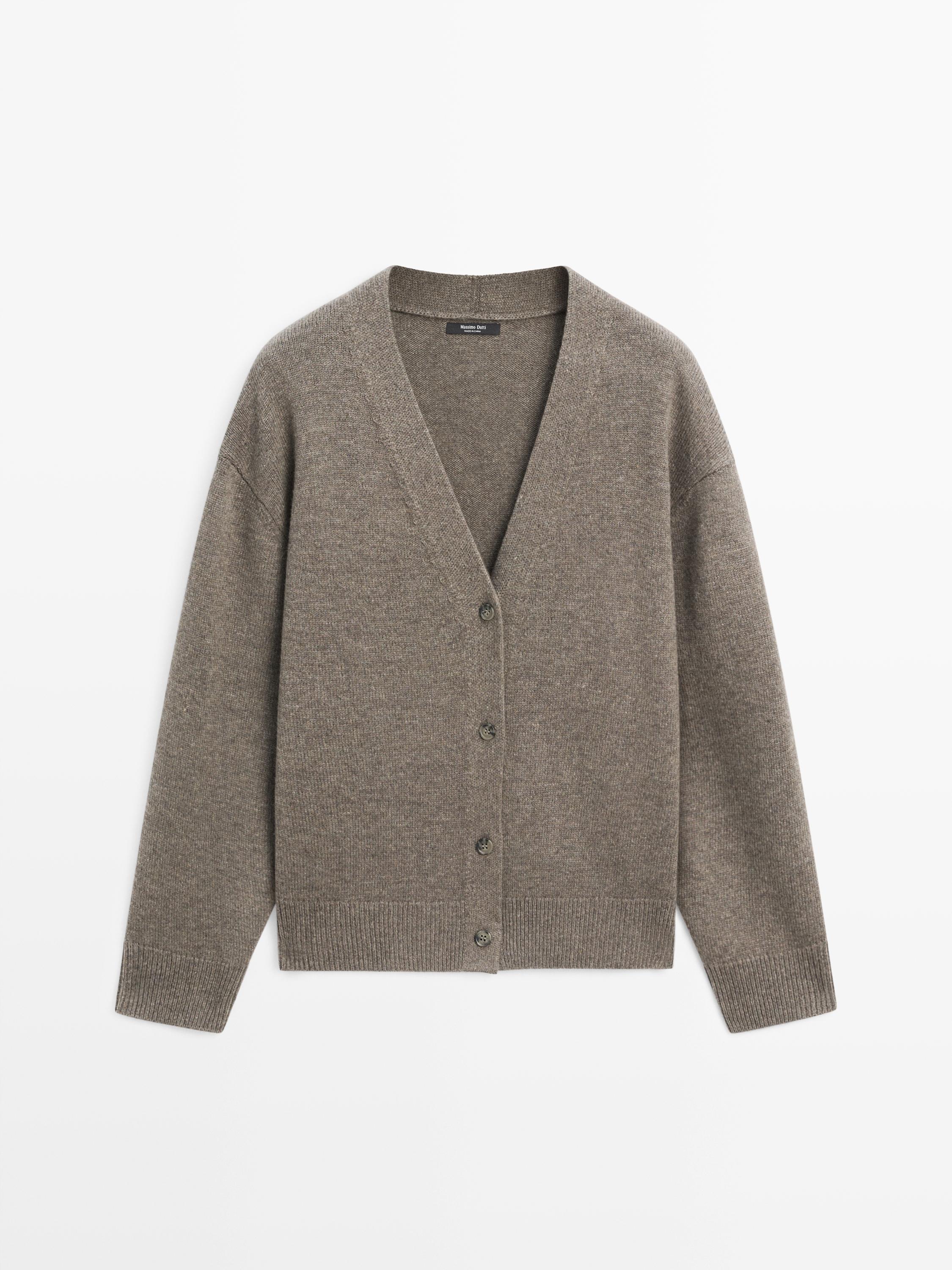 Wool blend V-neck cardigan