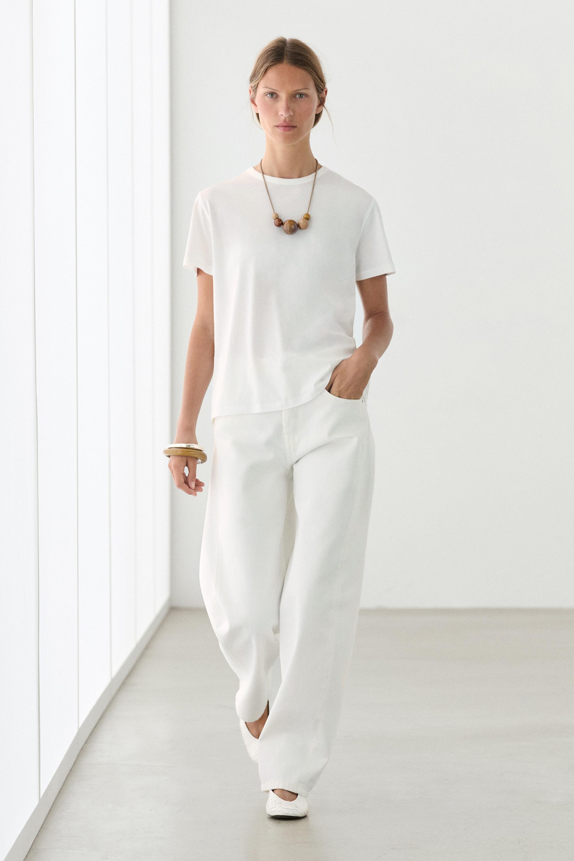100% cotton short-sleeve T-shirt — Off white
