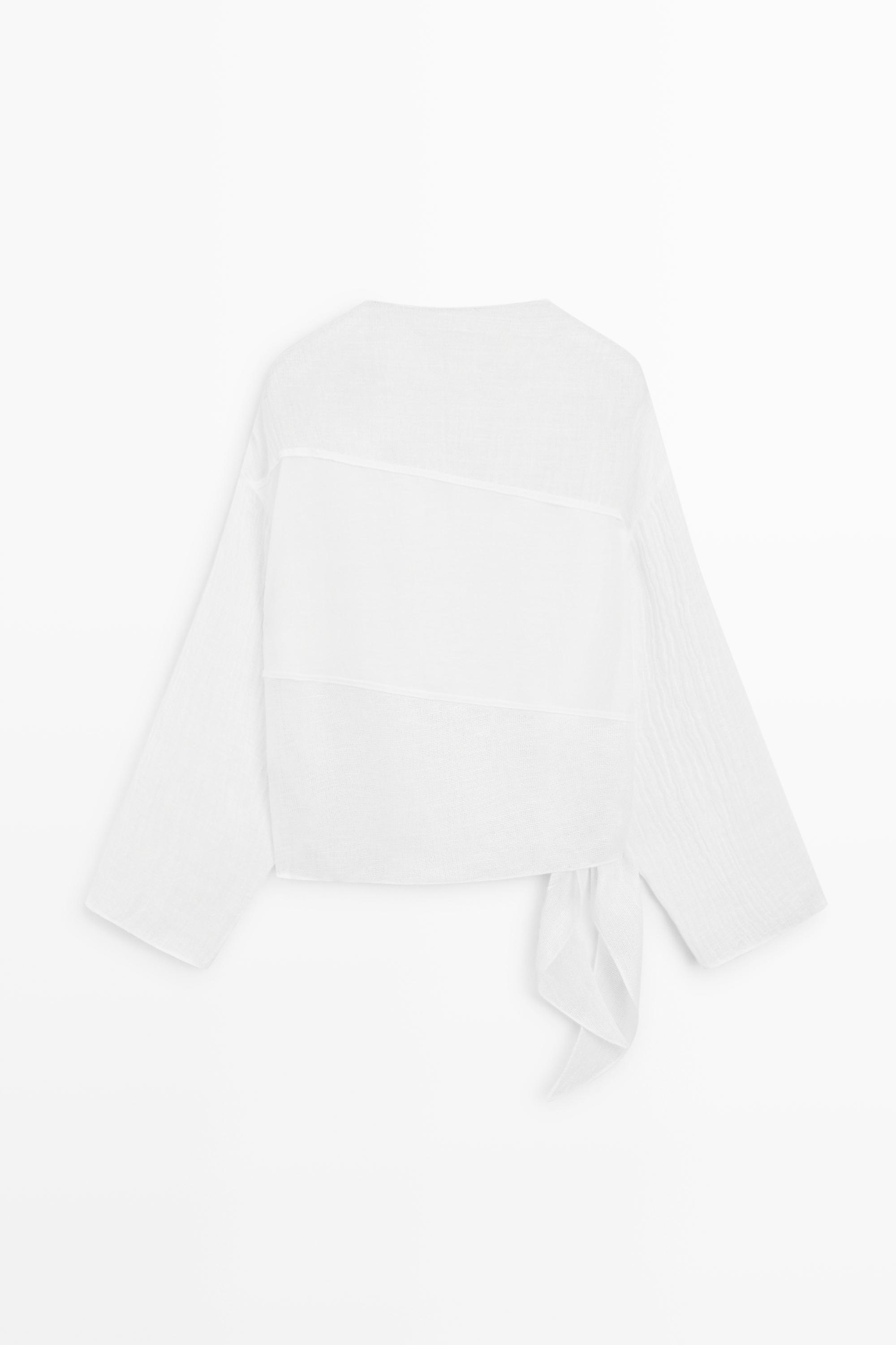 Flowing linen blend shirt — Off white