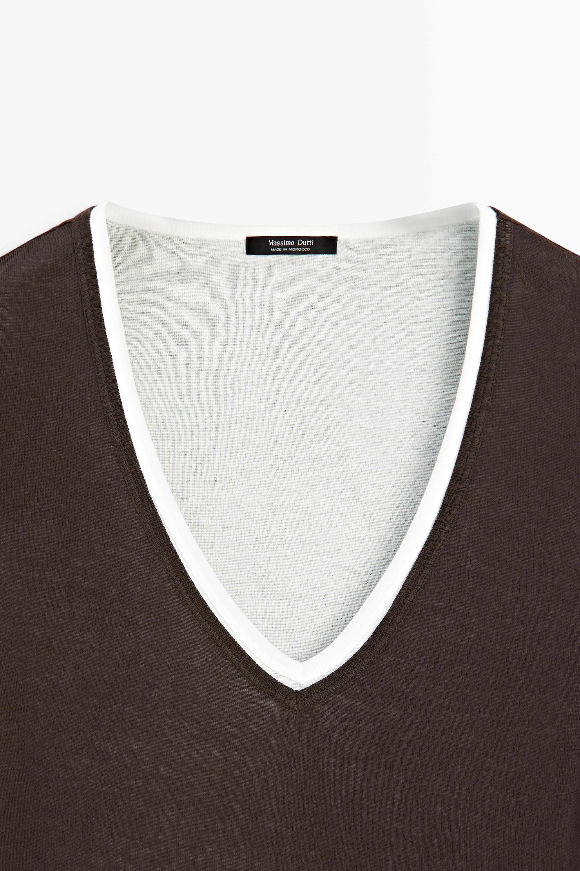 100% cotton double-layer short sleeve T-shirt — BROWN