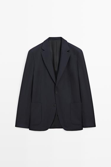 100% cashmere tailored fit blazer — NAVY BLUE 2