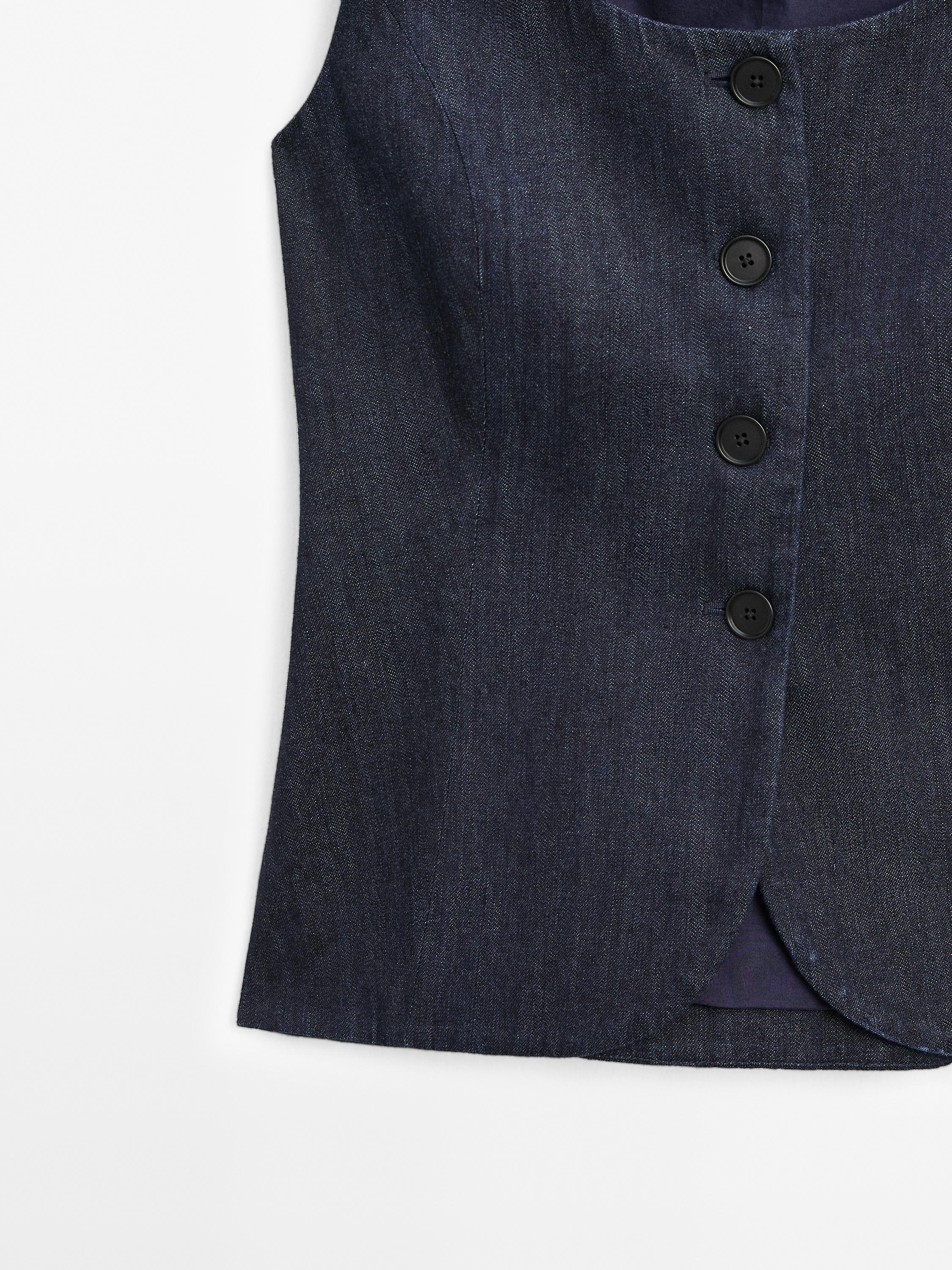 100% cotton denim waistcoat