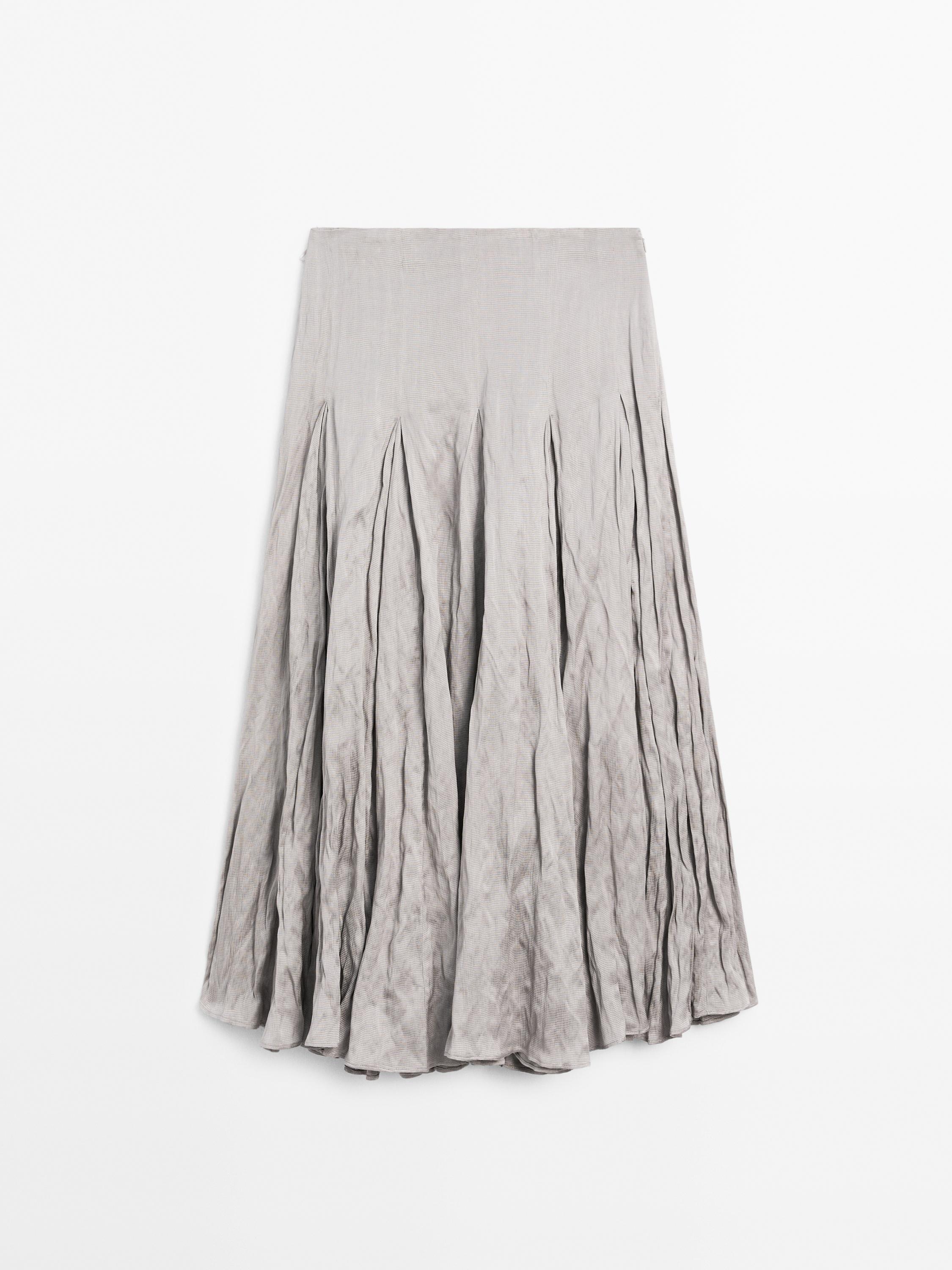 Flowing godet midi skirt - Studio · Silver · Smart / Skirts