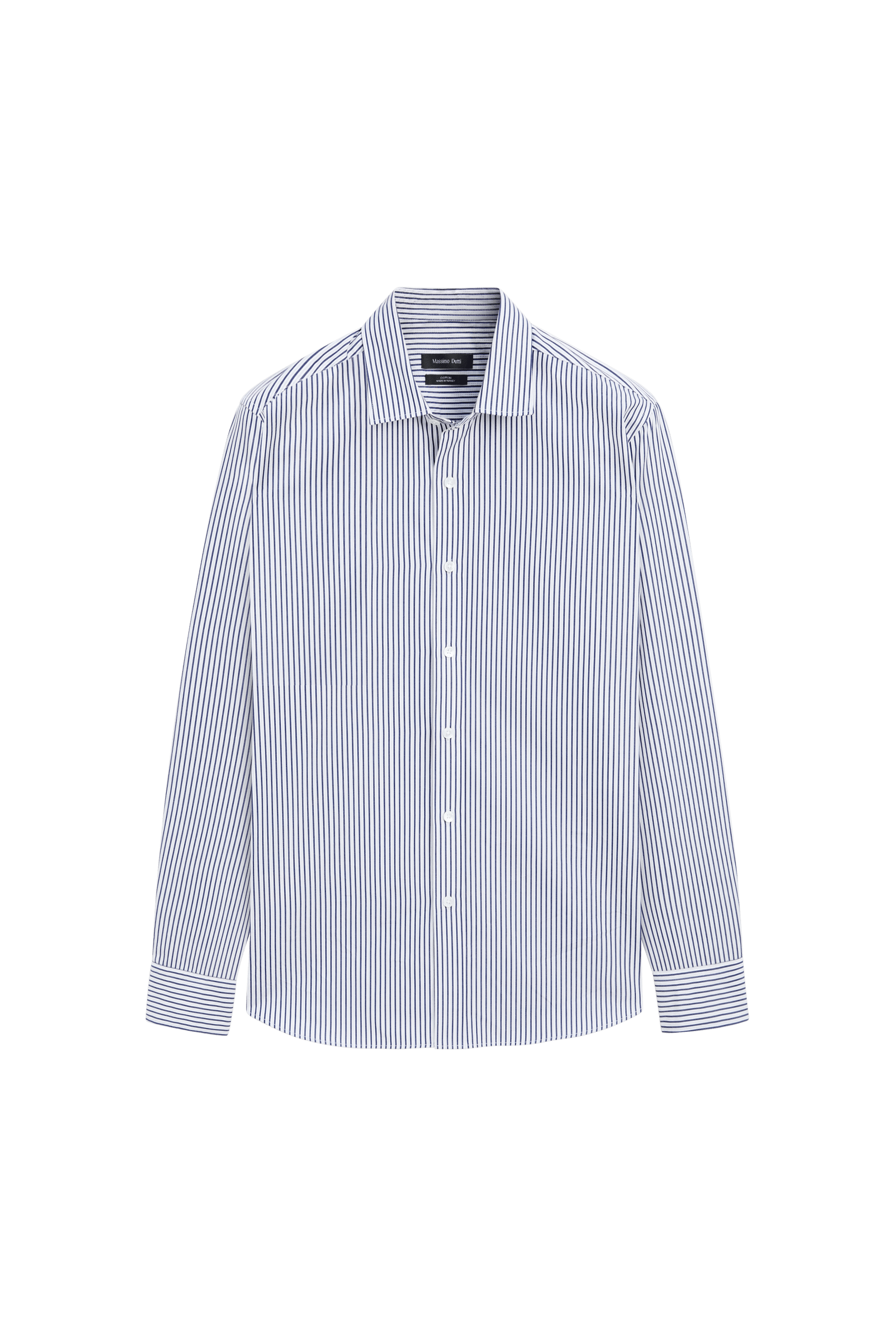 Massimo Dutti %100 pamuklu regular fit çizgili gömlek görsel 5