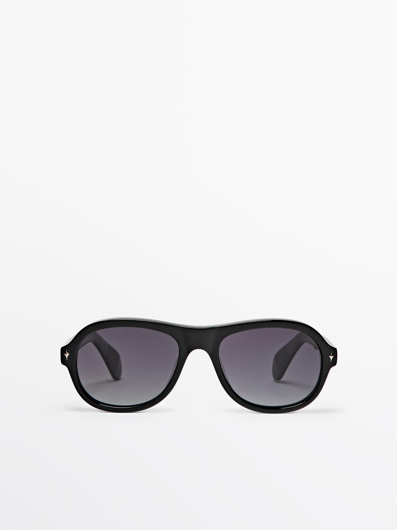 Occhiali Da Sole Da Aviatore - Nero - 01 - Massimo Dutti - Maschile