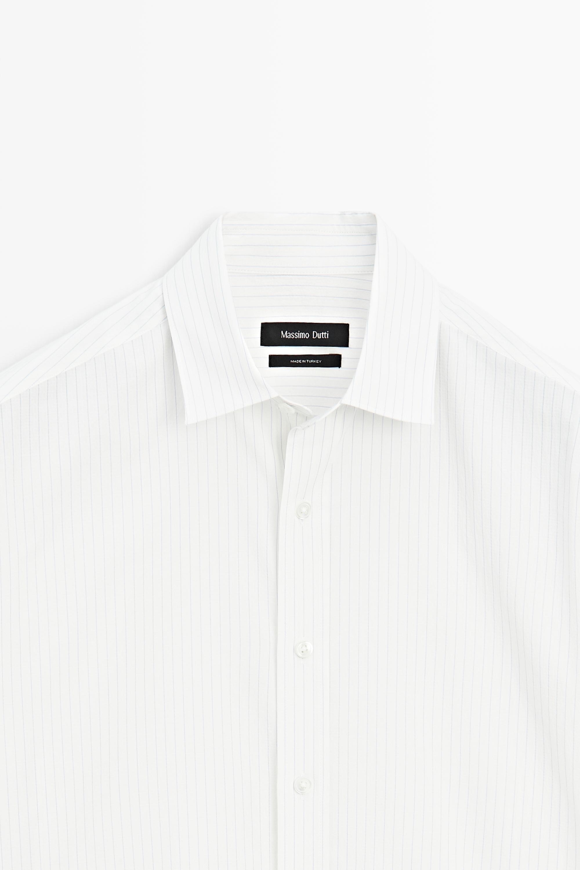100% cotton striped shirt — WHITE