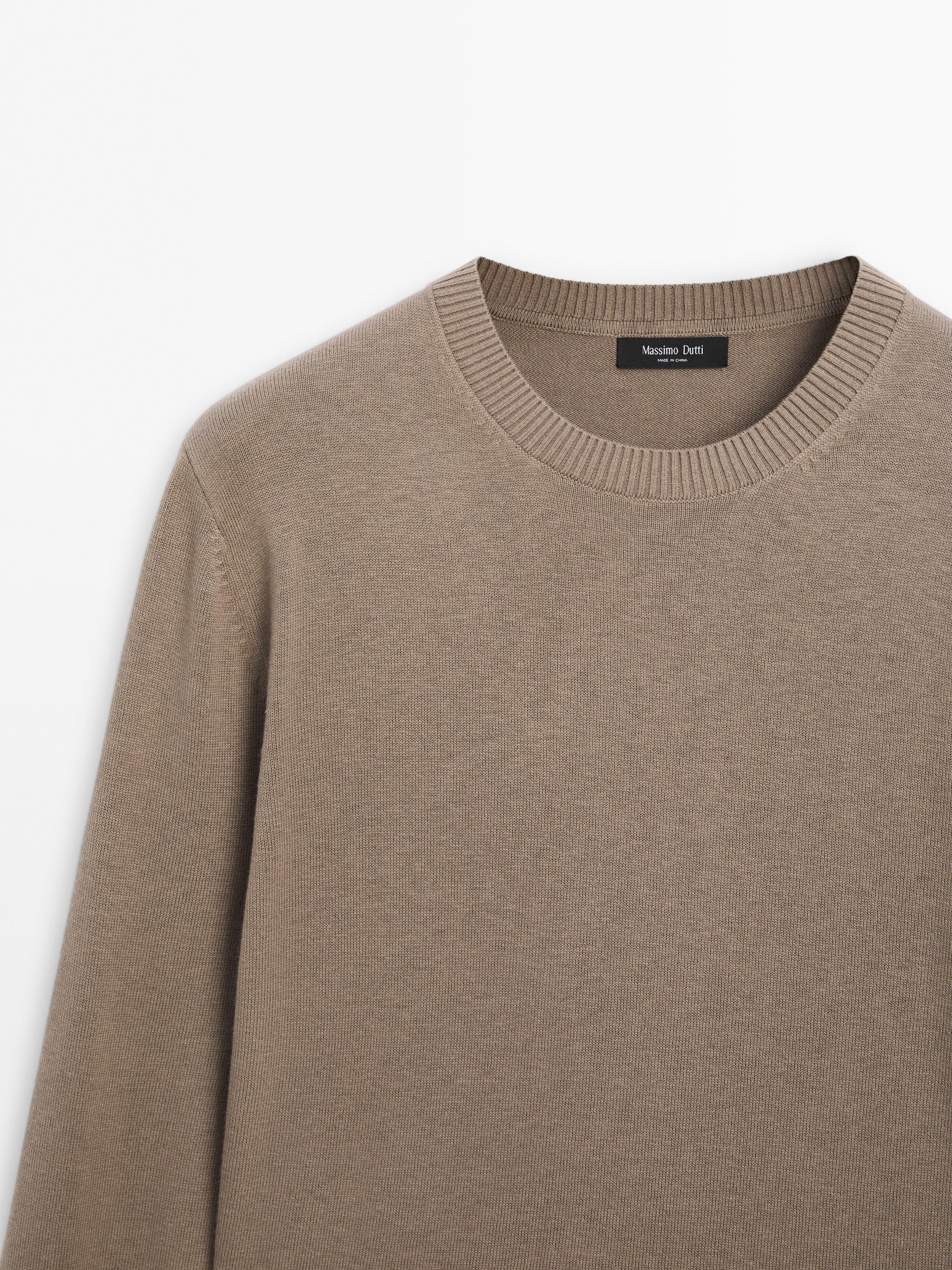 Cotton blend knit sweater
