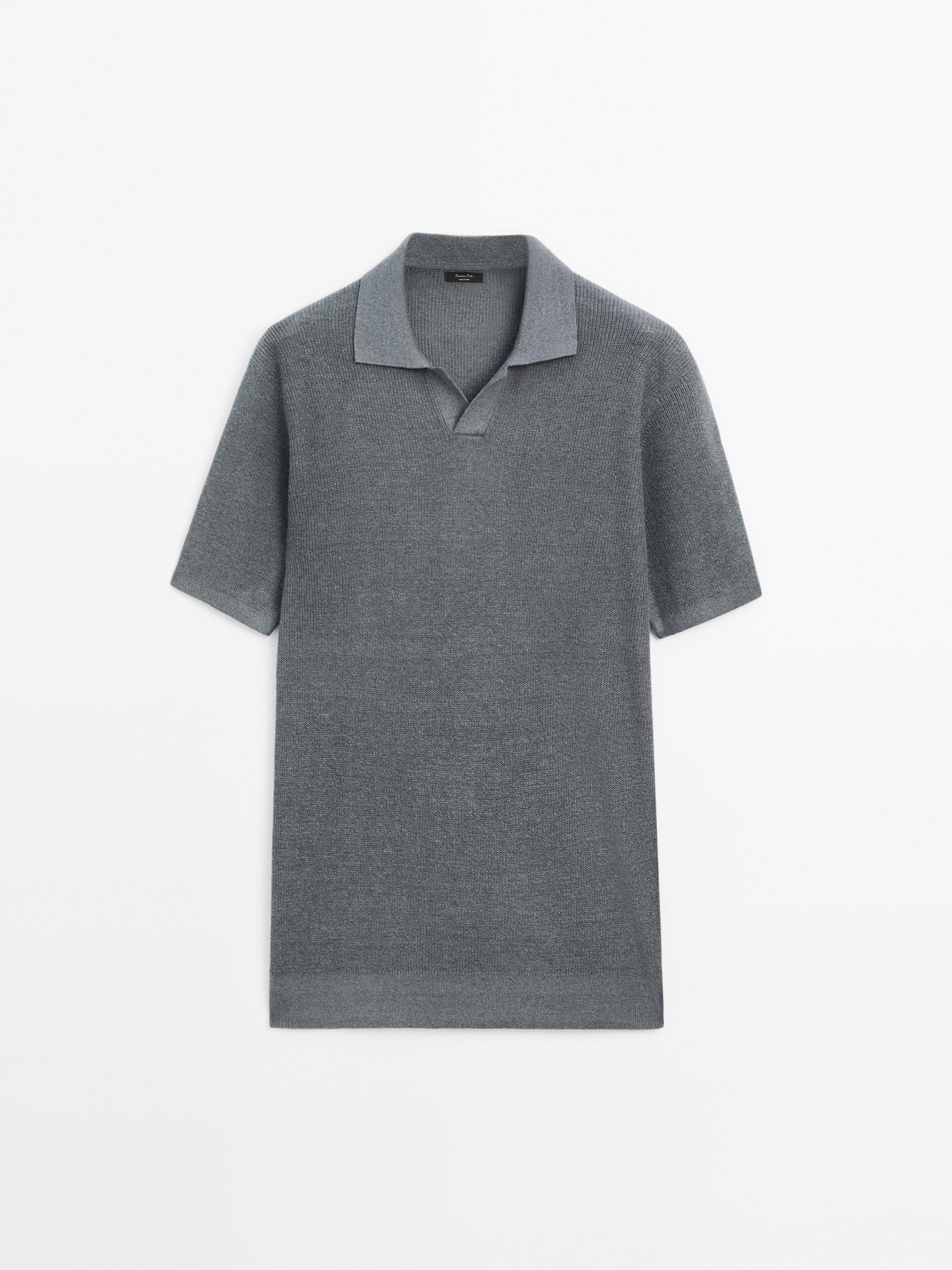 Polo en maille de lin mélangé