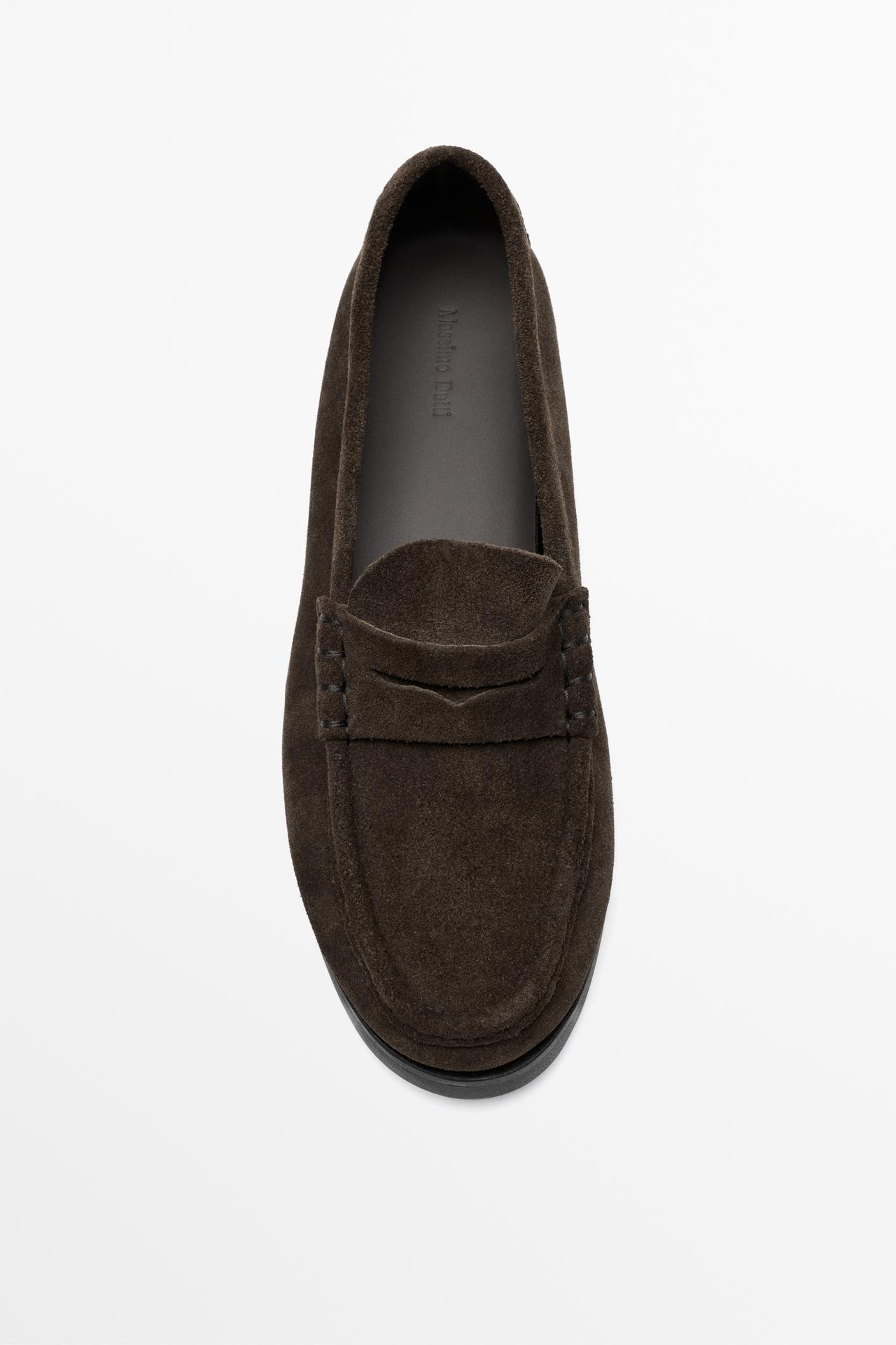 Leather penny loafer — BROWN