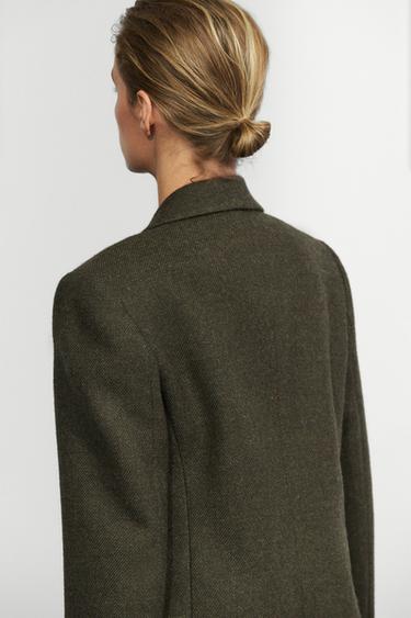 100% Melange Wool Blazer — PALE KHAKI 8