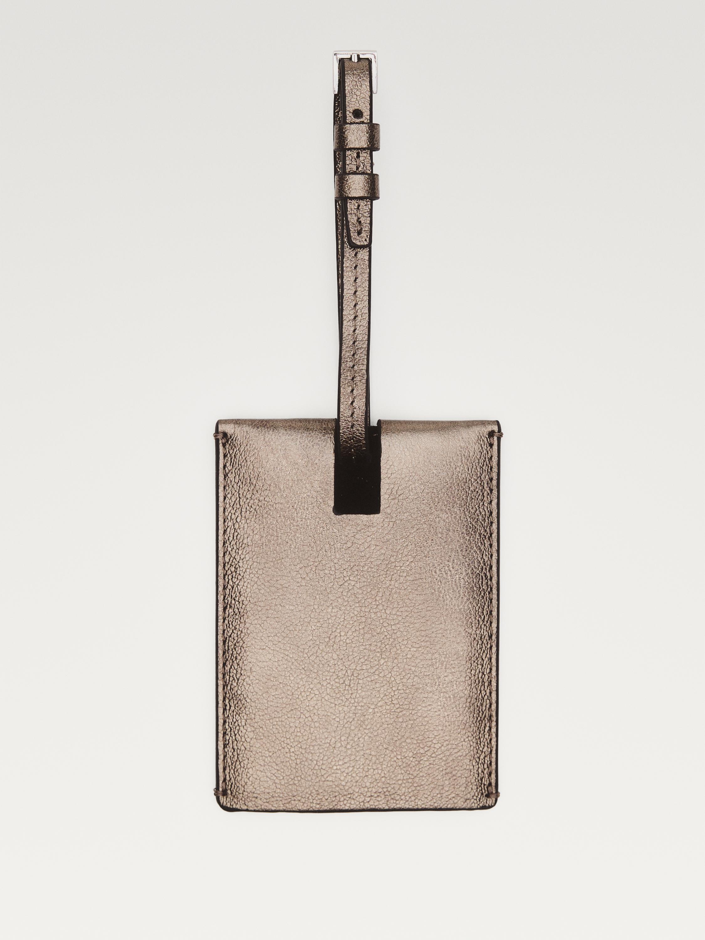 Nappa leather luggage tag — SILVER