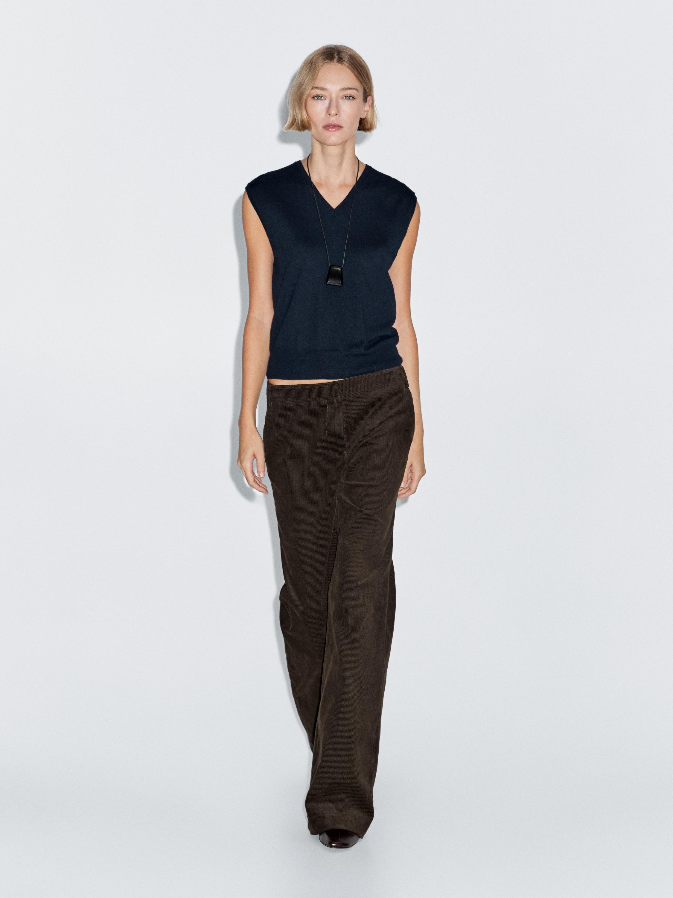 Flared corduroy trousers