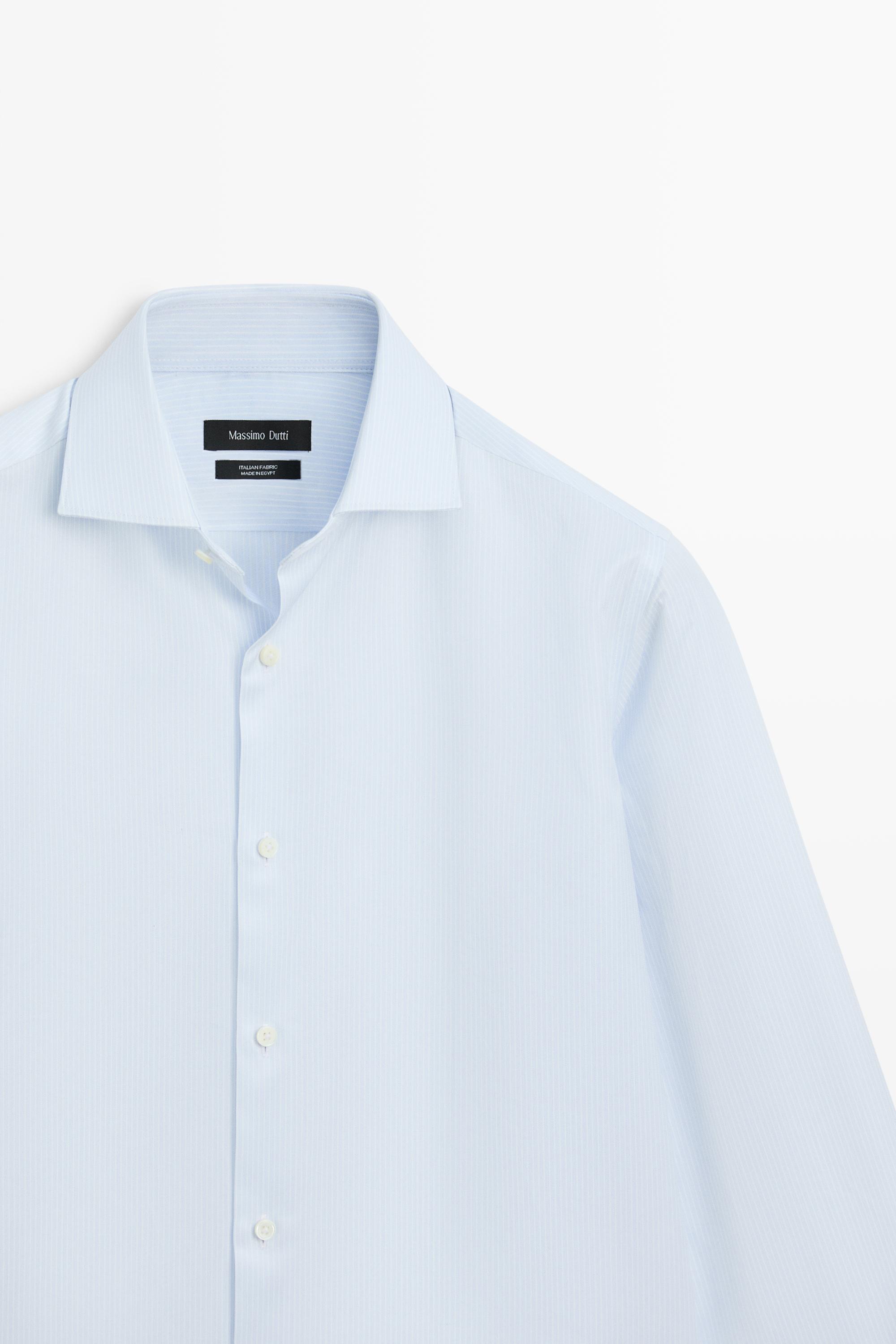 Slim fit 100% cotton shirt — SKY BLUE