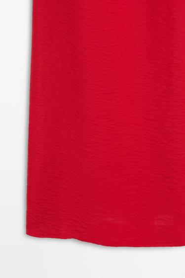 Fluid midi dress with draped neck — RED 7
