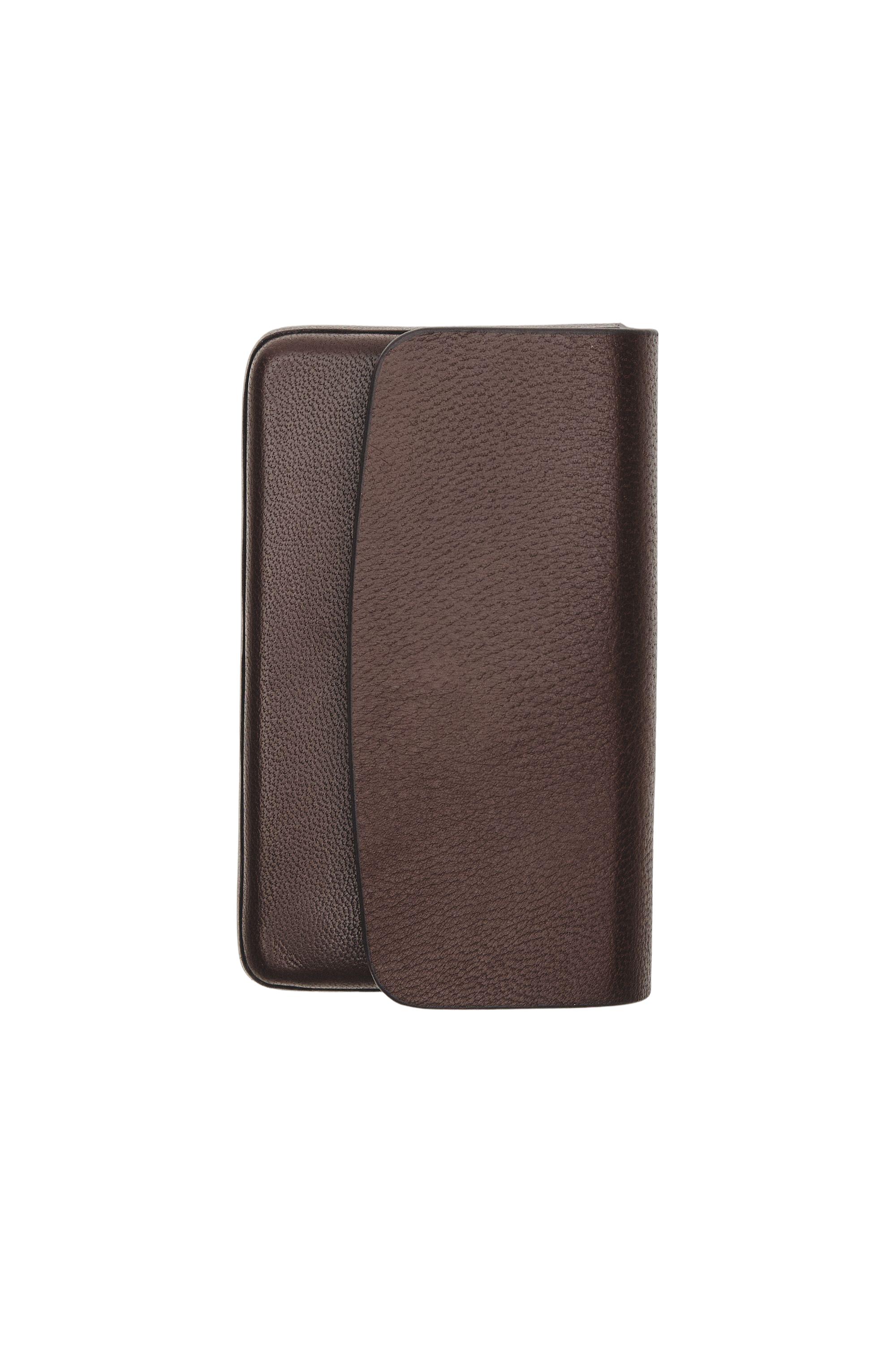 Crocodile-textured leather card holder — LEATHER